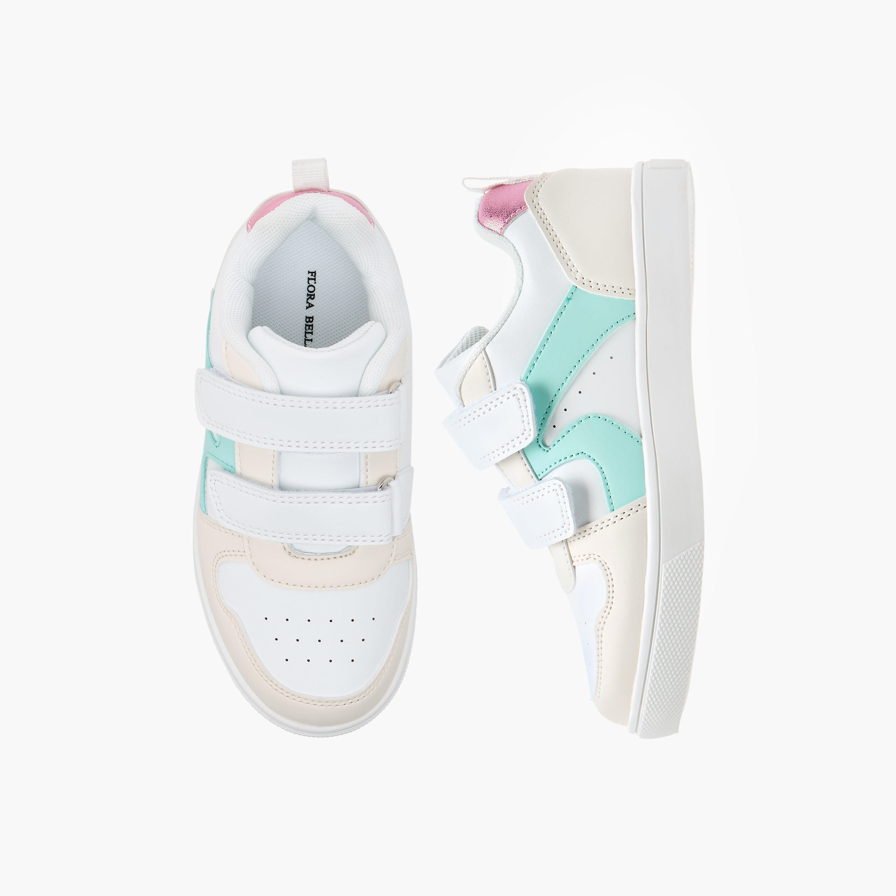 Flora Bella Colourblock Sneakers with Hook and Loop Closure-girls-shoes-sneakers-image-1