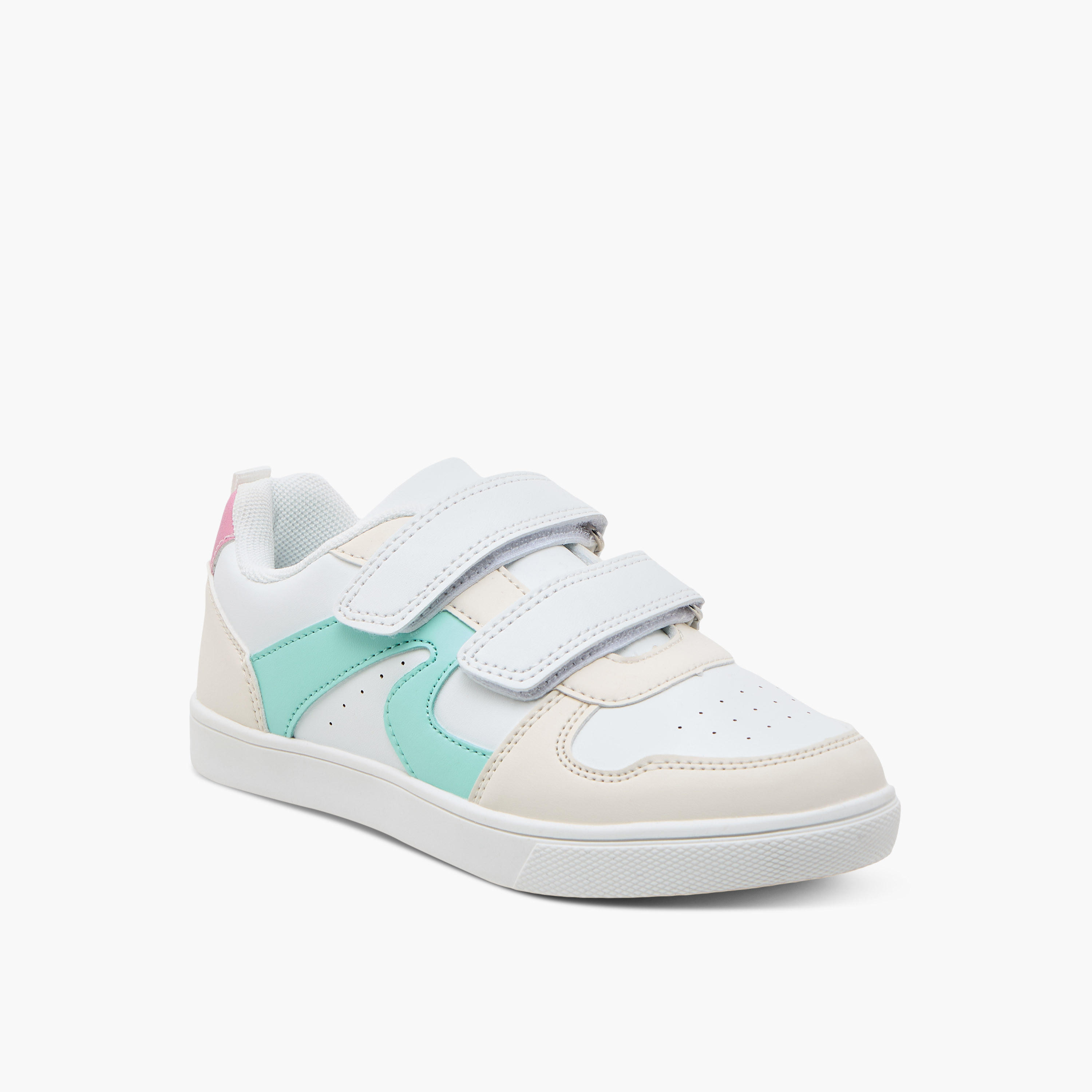 Flora Bella Colourblock Sneakers with Hook and Loop Closure-girls-shoes-sneakers-image-2