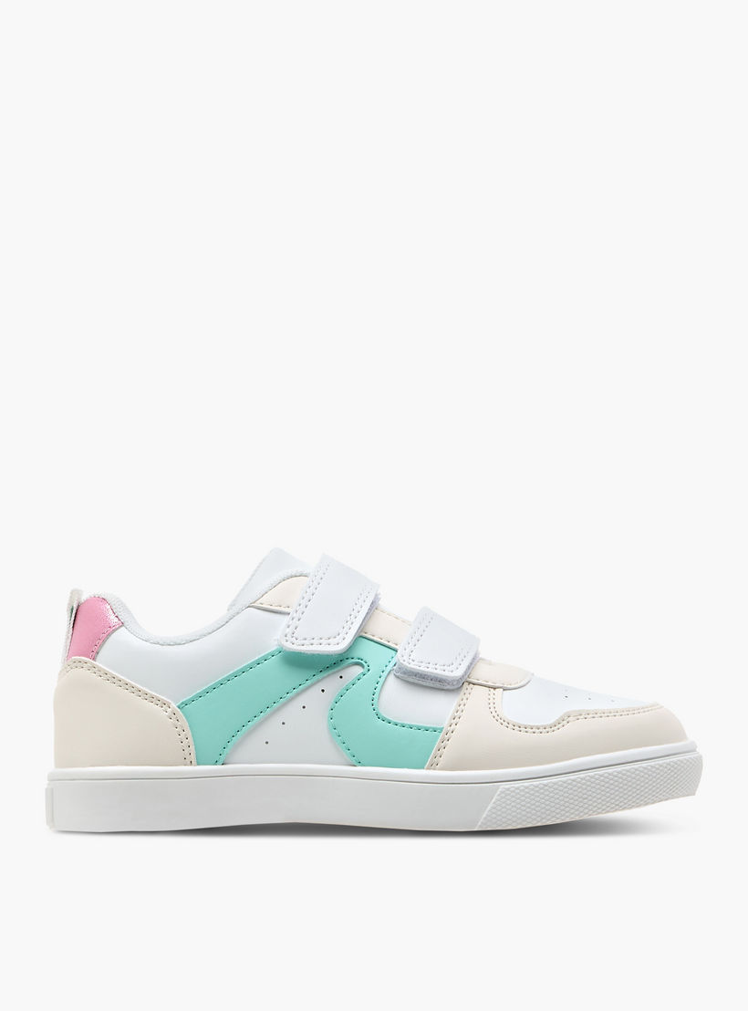 Flora Bella Colourblock Sneakers with Hook and Loop Closure-girls-shoes-sneakers-image-3