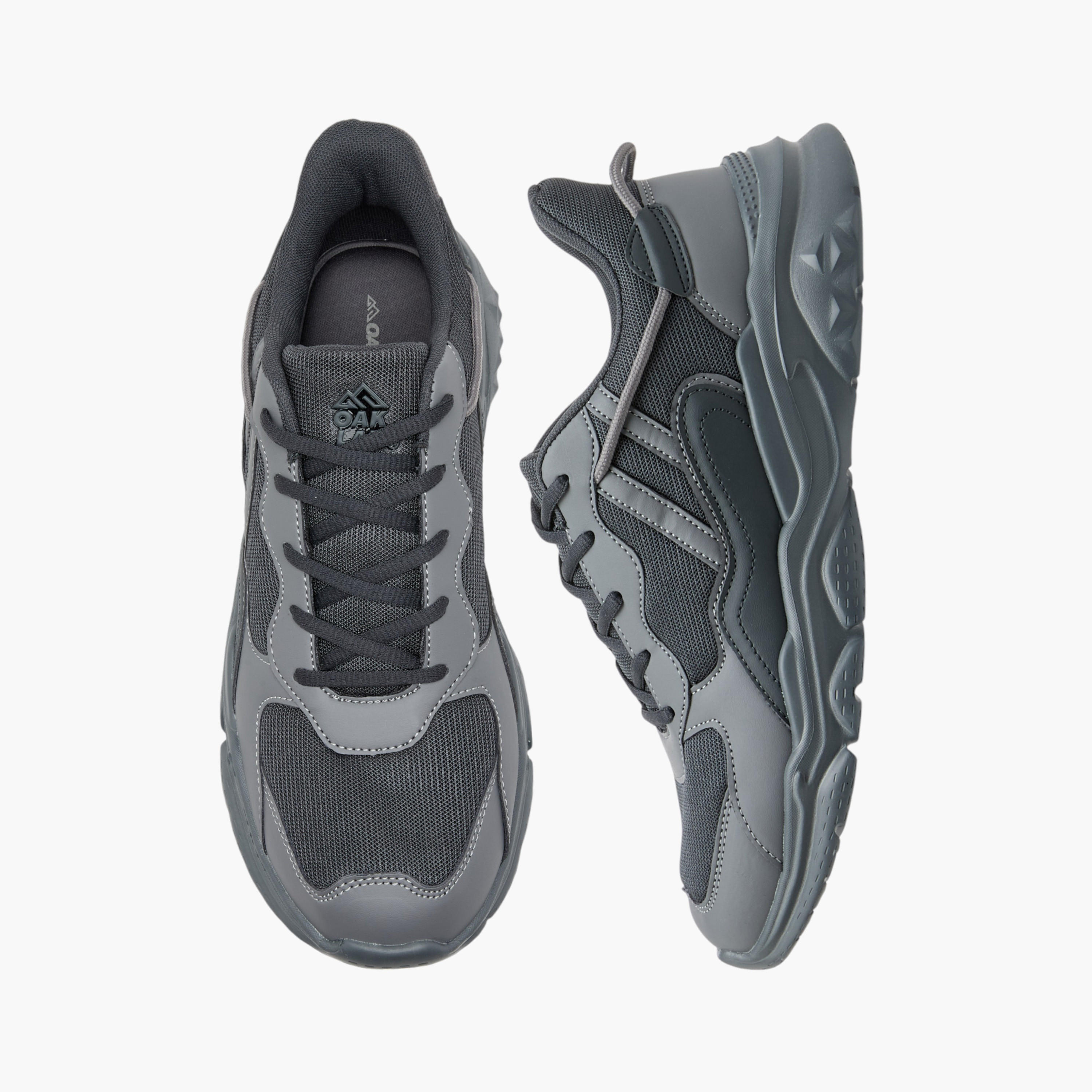 Oaklan by Shoexpress Panelled Sports Shoes with Lace-Up Closure and Pull-Tab-sports-men-shoes-image-1