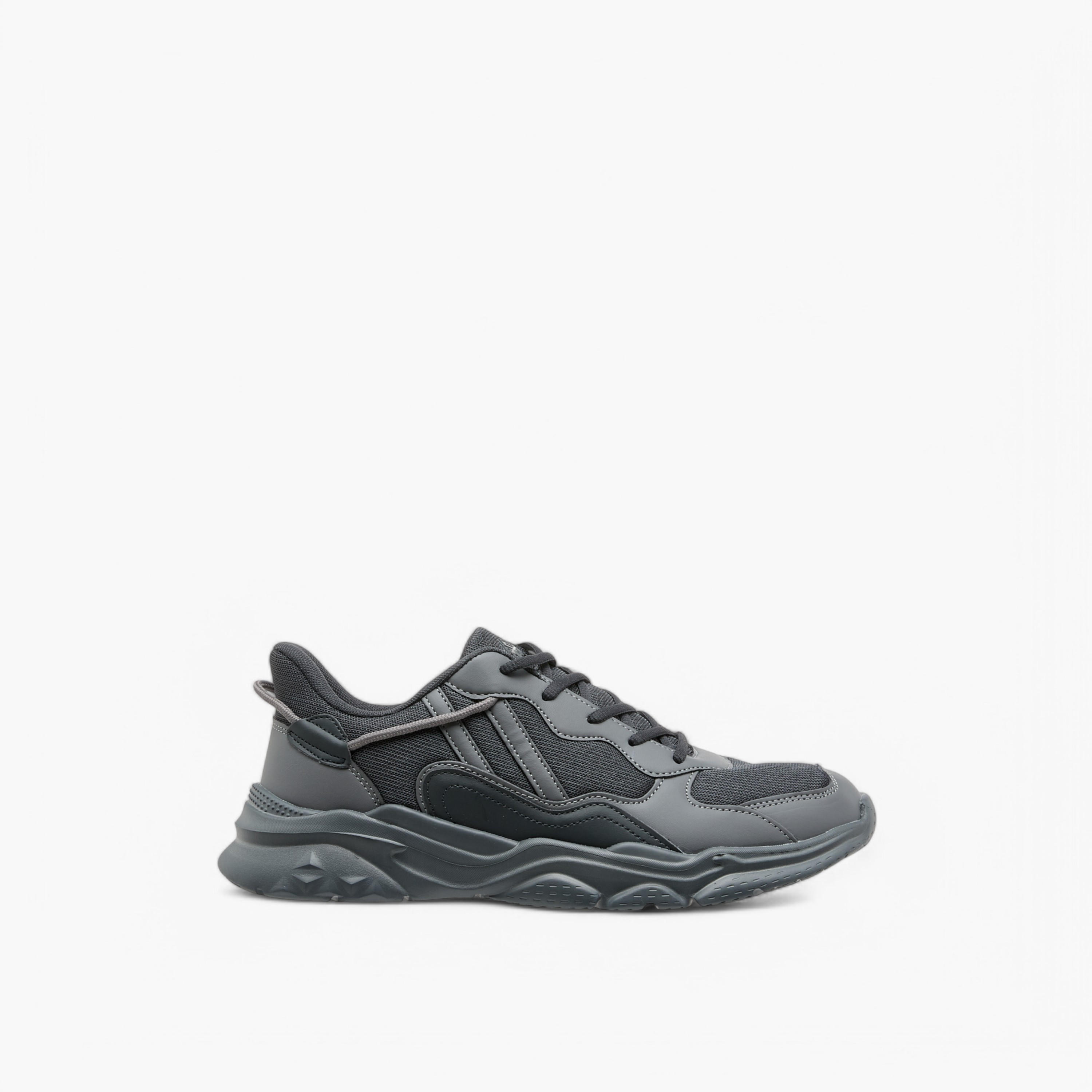 Oaklan by Shoexpress Panelled Sports Shoes with Lace-Up Closure and Pull-Tab-sports-men-shoes-image-3