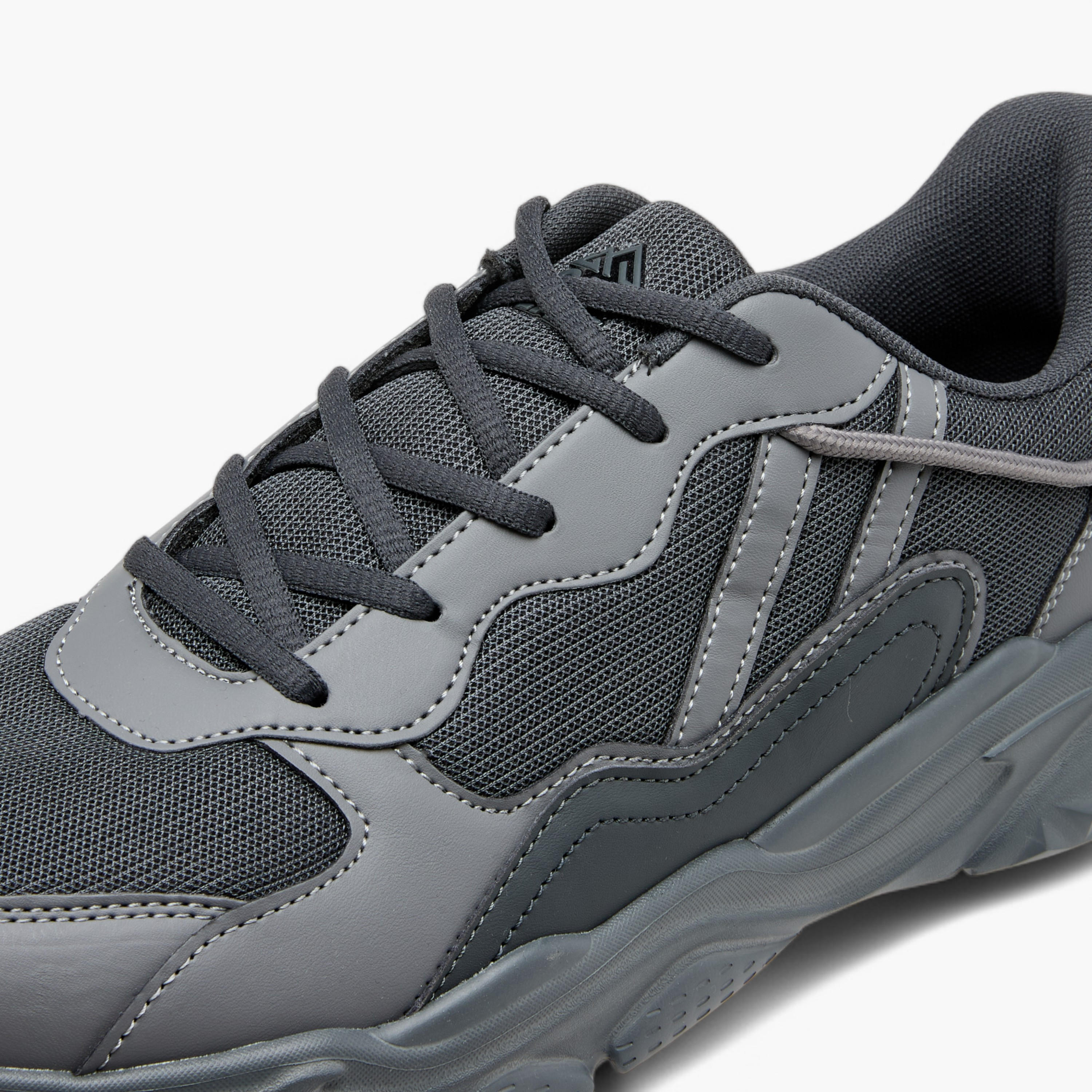Oaklan by Shoexpress Panelled Sports Shoes with Lace-Up Closure and Pull-Tab-sports-men-shoes-image-4