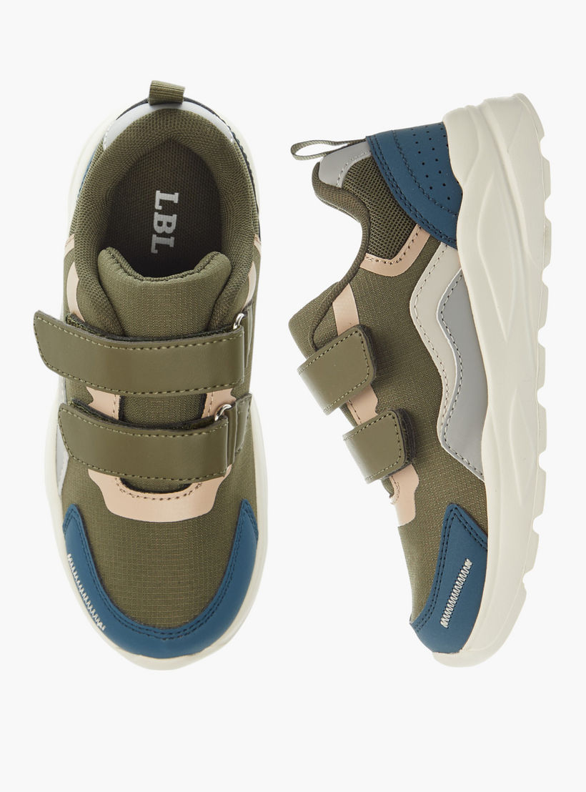 LBL by Shoexpress Colourblock Sneakers with Hook and Loop Closure-boys-shoes-sneakers-image-1