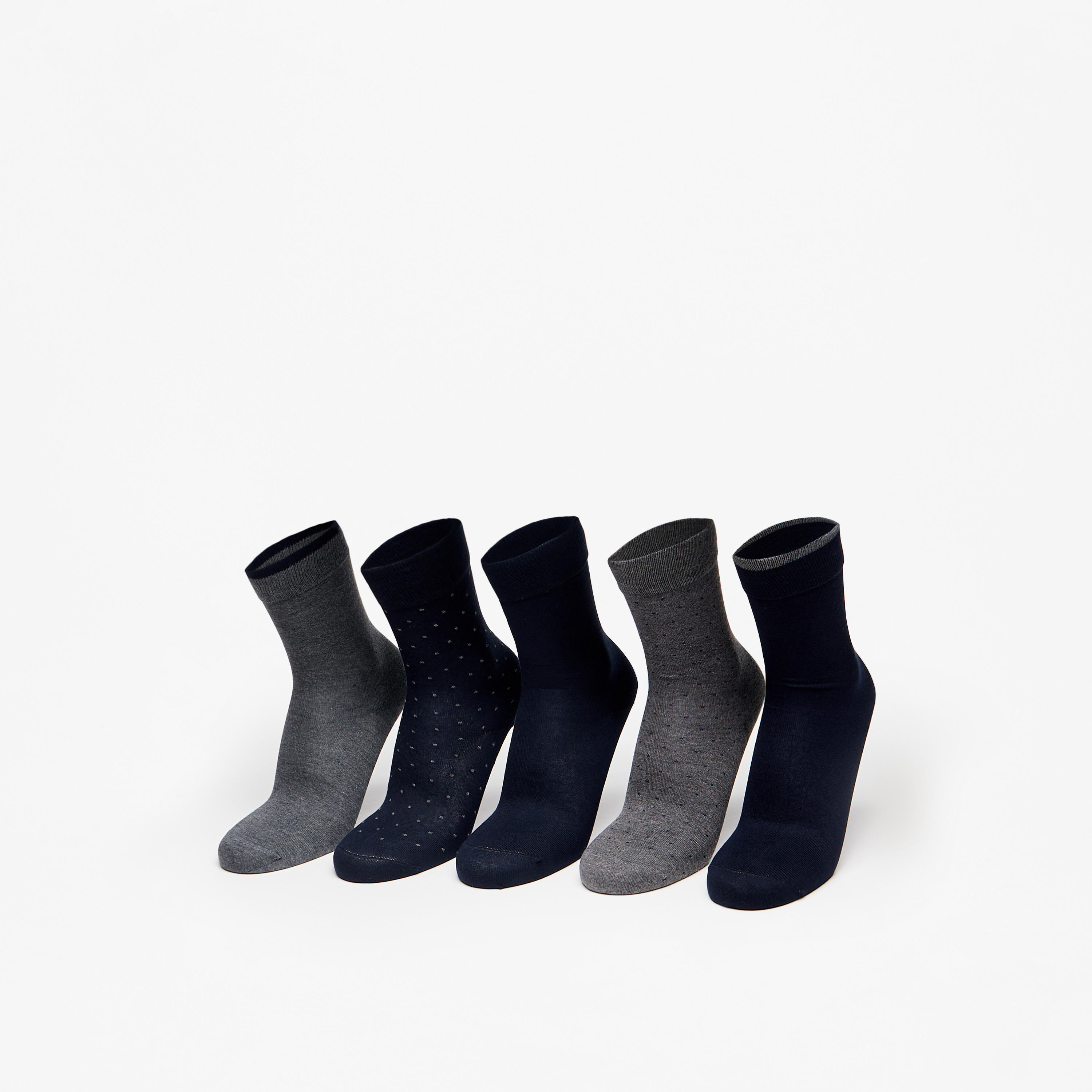جوارب بطول متوسط خيرزان وطبعات من دوتشيني - طقم من 5 أزواج-men-socks-image-1