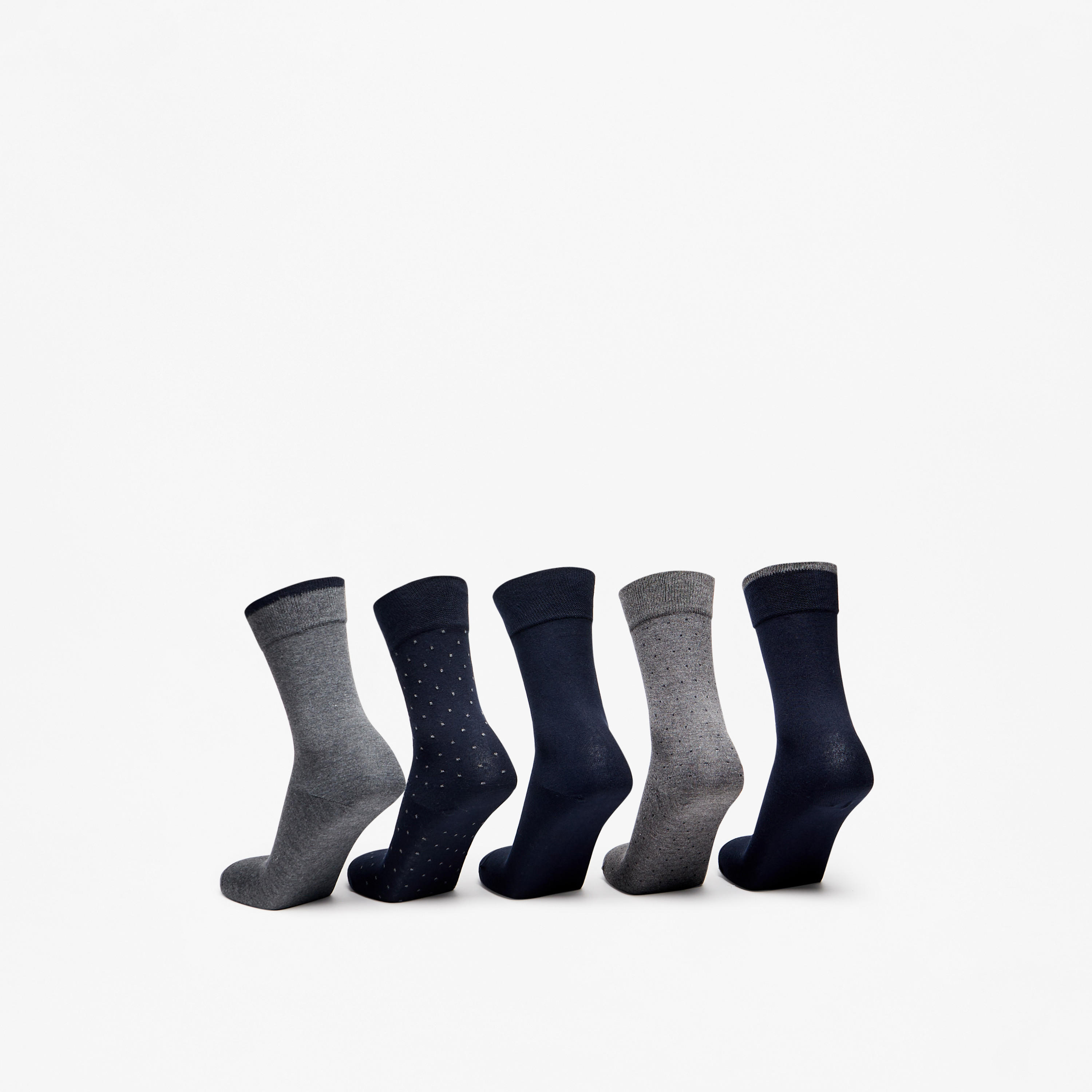 جوارب بطول متوسط خيرزان وطبعات من دوتشيني - طقم من 5 أزواج-men-socks-image-3