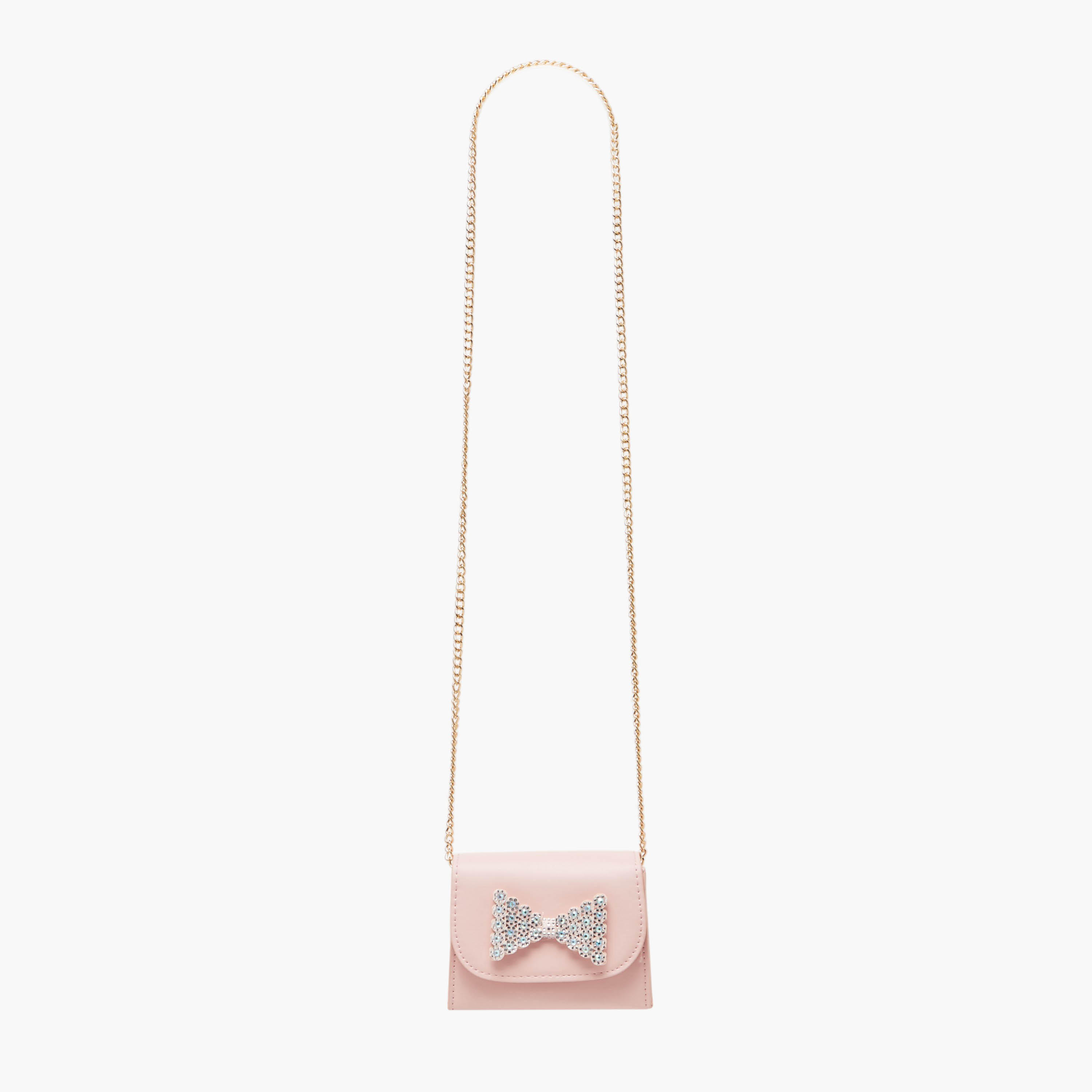 Flora Bella Bow Embellished Crossbody Bag with Chain Strap and Button Closure-girls-accessories-bags-image-2