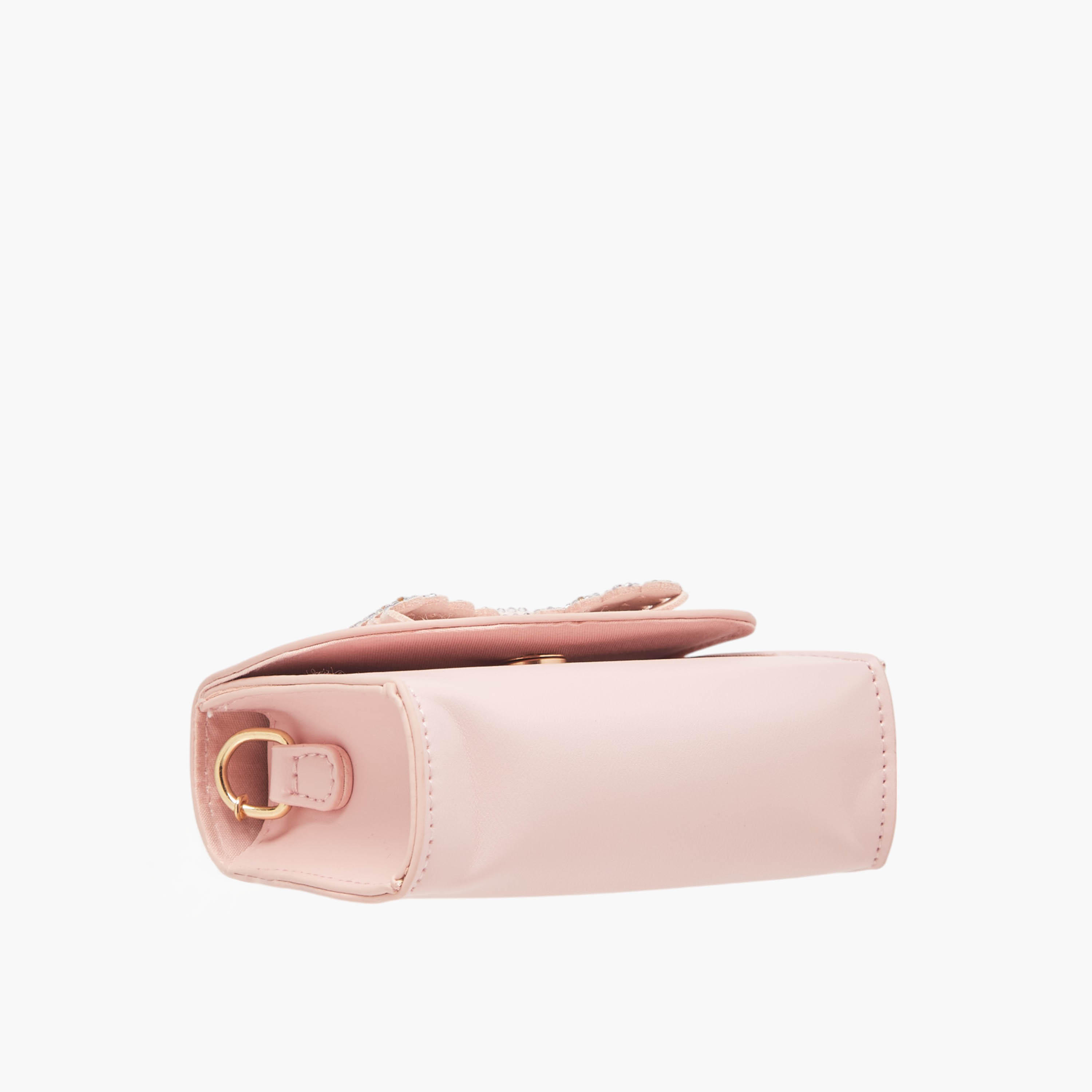Flora Bella Bow Embellished Crossbody Bag with Chain Strap and Button Closure-girls-accessories-bags-image-5