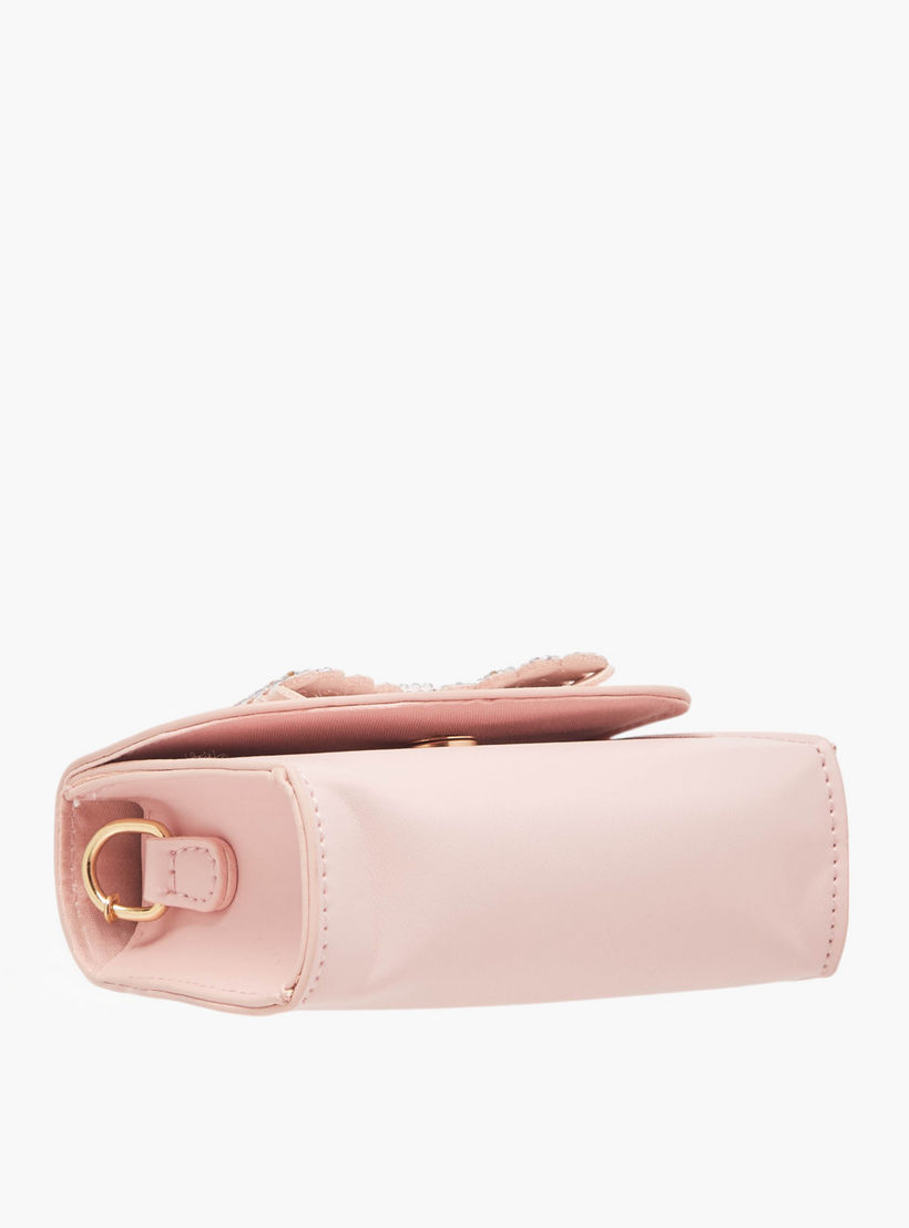 Flora Bella Bow Embellished Crossbody Bag with Chain Strap and Button Closure-girls-accessories-bags-image-5