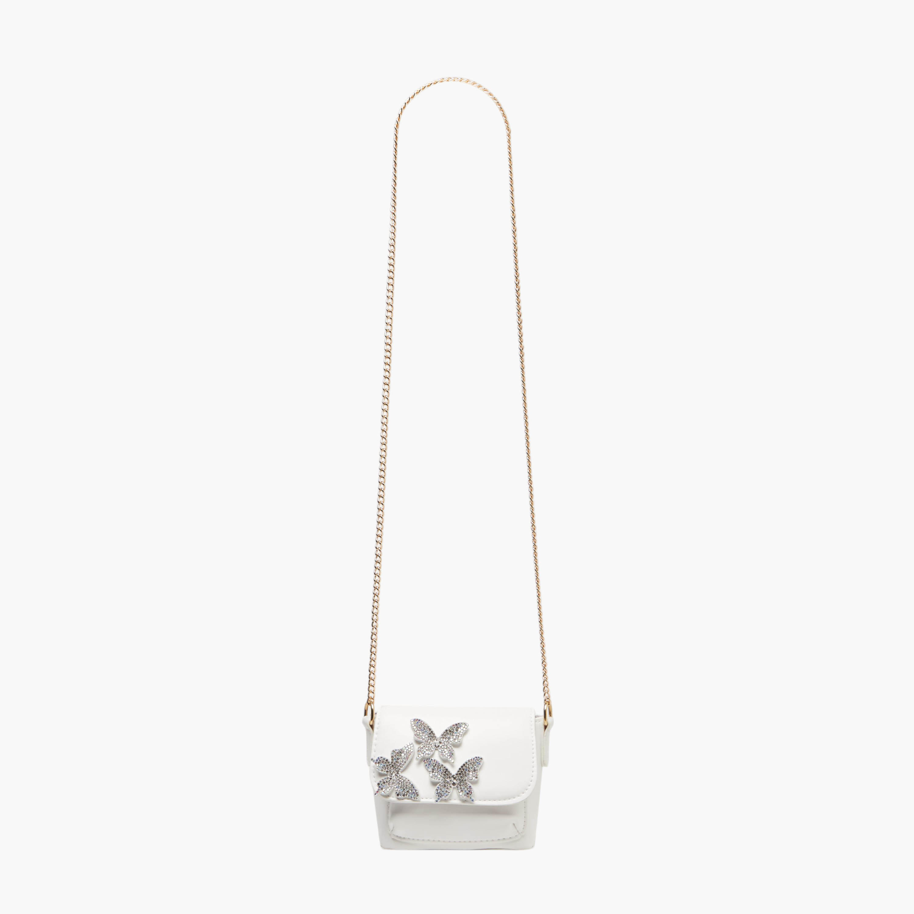 Flora Bella Butterfly Embellished Crossbody Bag with Chain Strap and Button Closure-girls-accessories-bags-image-2