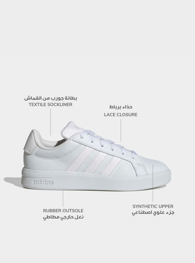 Adidas Grand Court 3.0 Lace-Up Sneakers-girls-shoes-sneakers-image-2