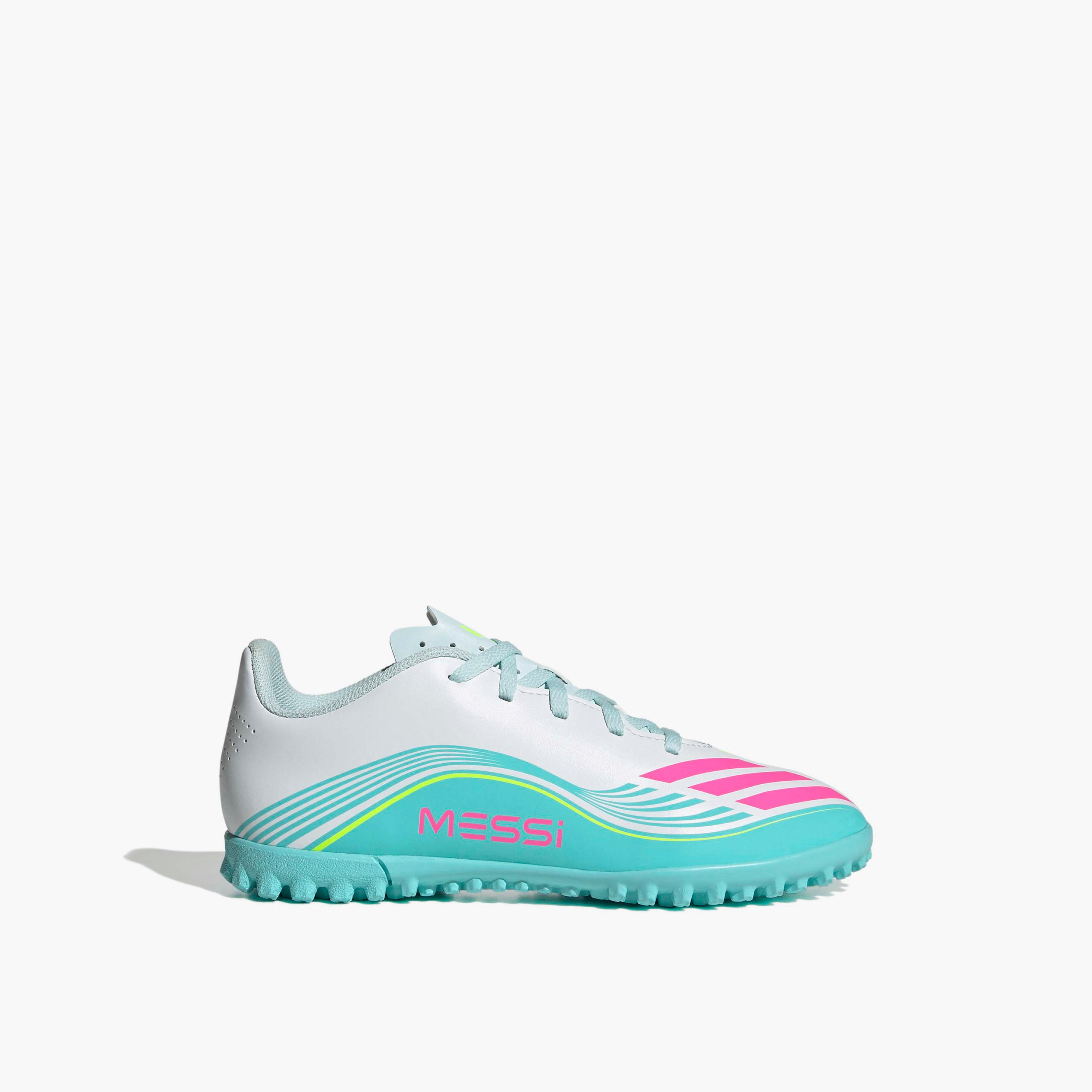 Adidas Boys F50 Messi Club TF Lace-Up Football Turf Shoes-sports-gear-football-shoes-turf-image-2