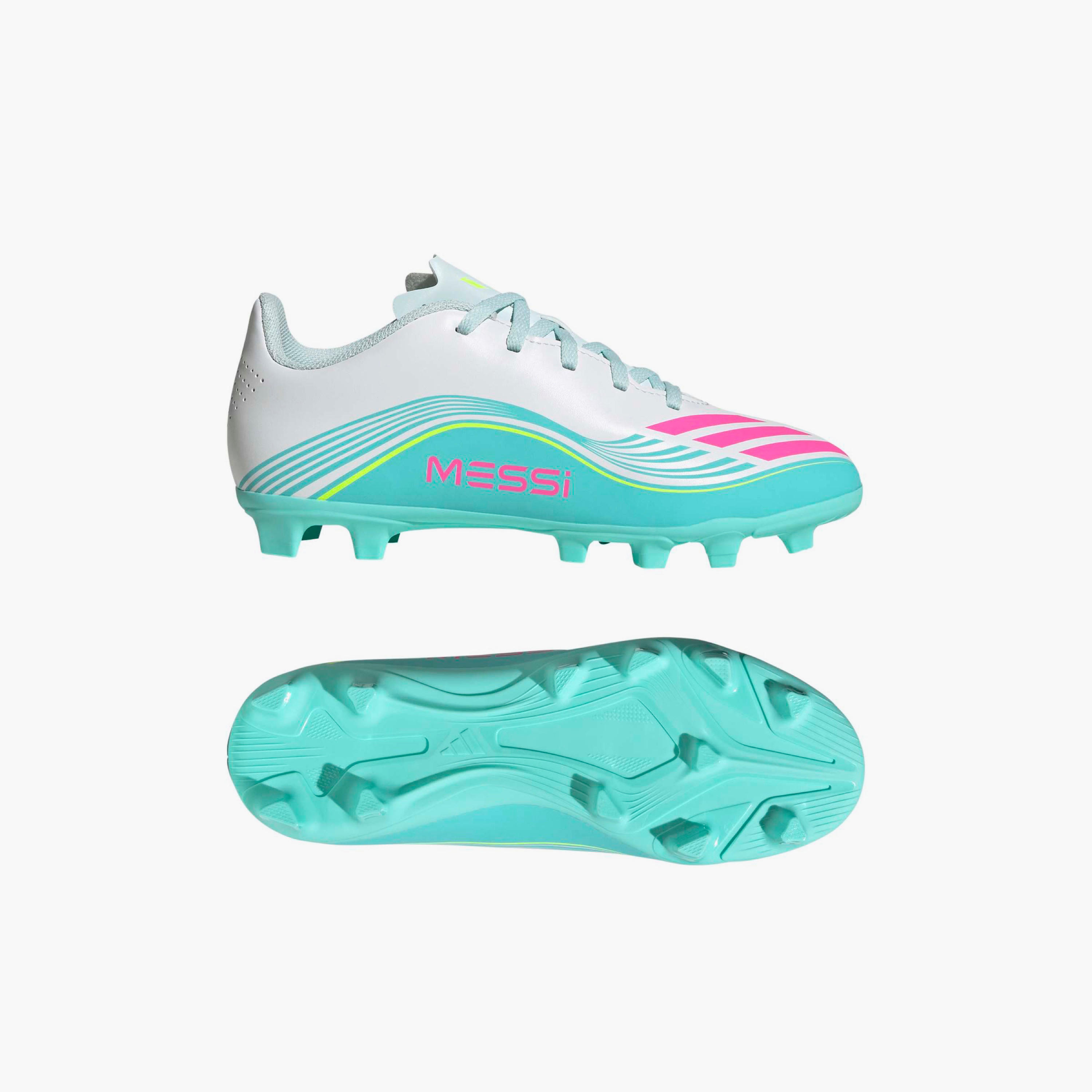 Adidas Boys F50 Messi Club FG/MG Lace-Up Football Firm Ground Shoes-sports-gear-football-shoes-firmground-image-8