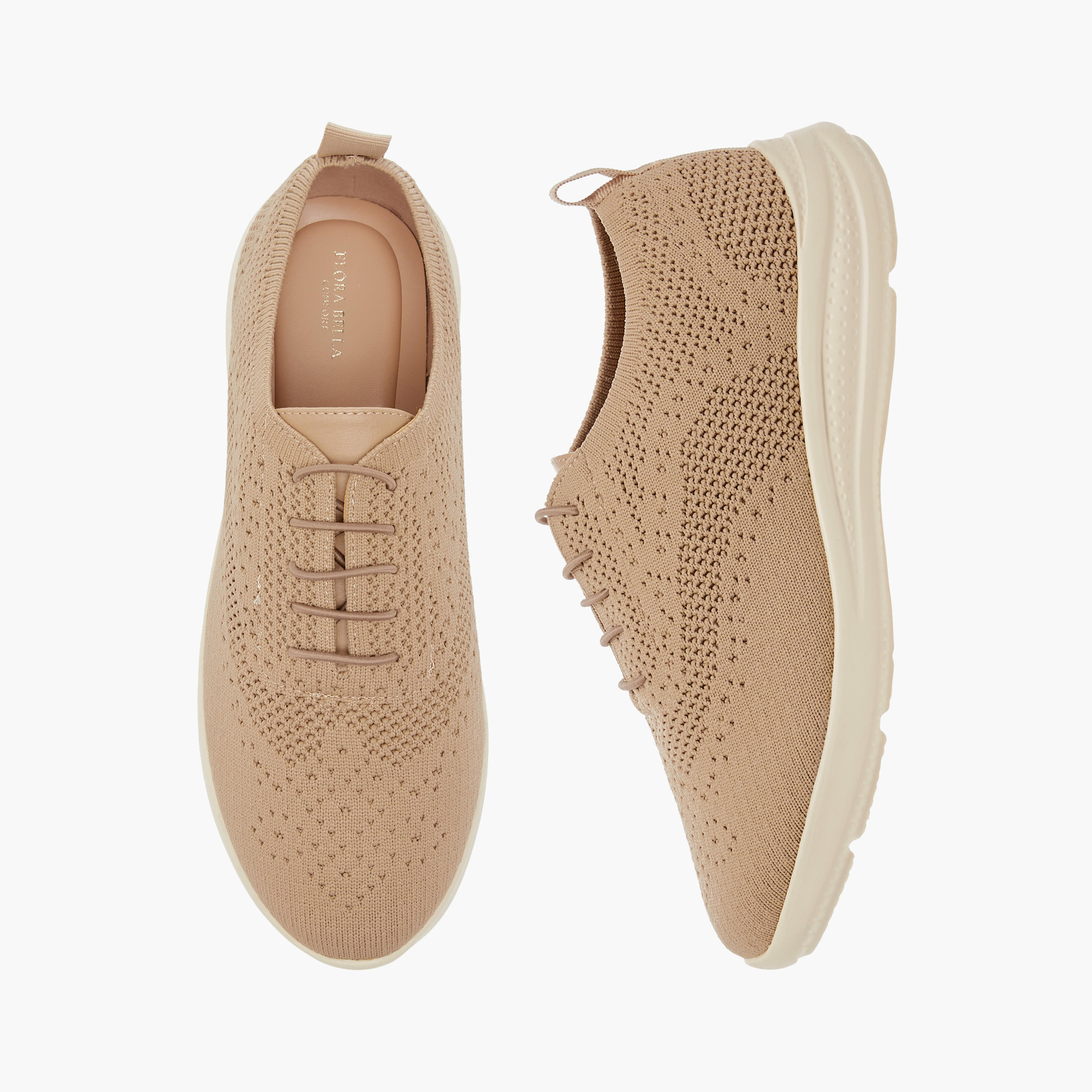 Flora Bella Textured Comfort Sneakers with Lace-Up Closure-women-shoes-sneakers-image-1