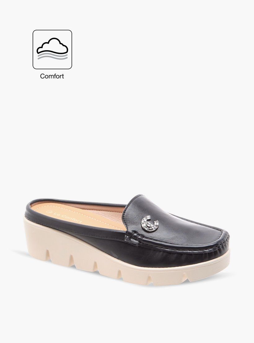 حذاء سهل الارتداء مريح بزينة الشعار من لو كونفورت-women-shoes-loafersandmoccasins-image-2