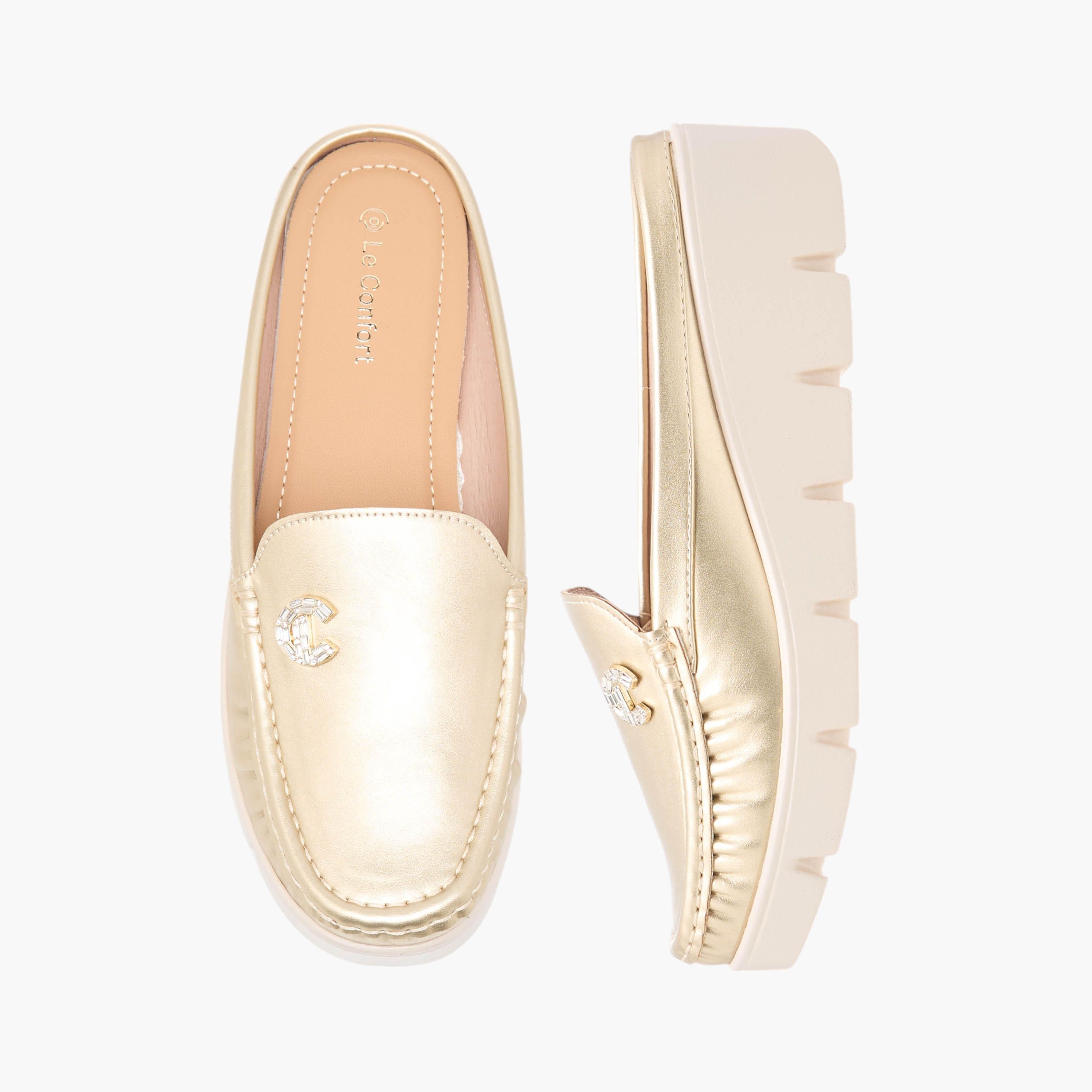 Le Confort Logo Embellished Slip-On Comfort Loafers-women-shoes-loafersandmoccasins-image-1