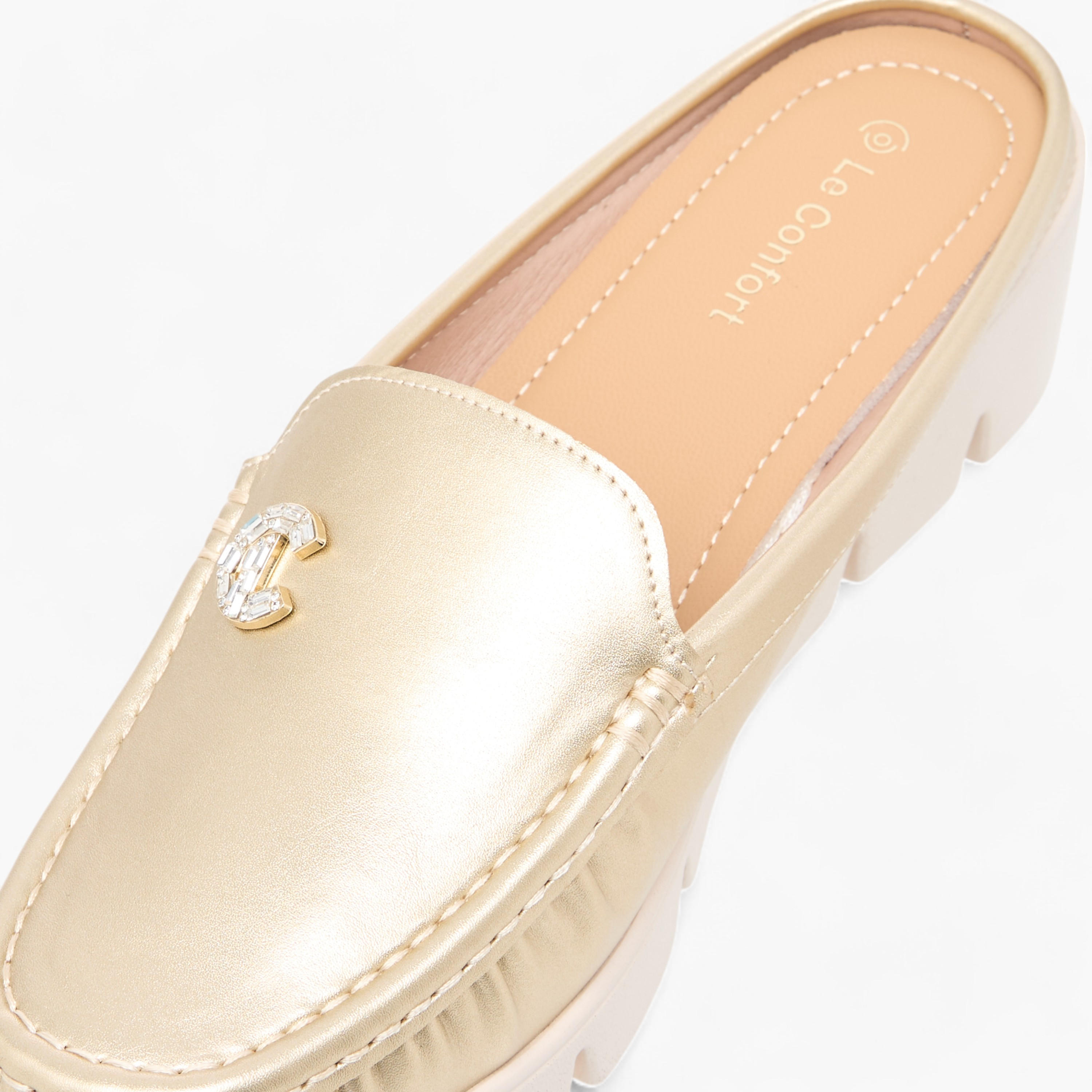 Le Confort Logo Embellished Slip-On Comfort Loafers-women-shoes-loafersandmoccasins-image-4