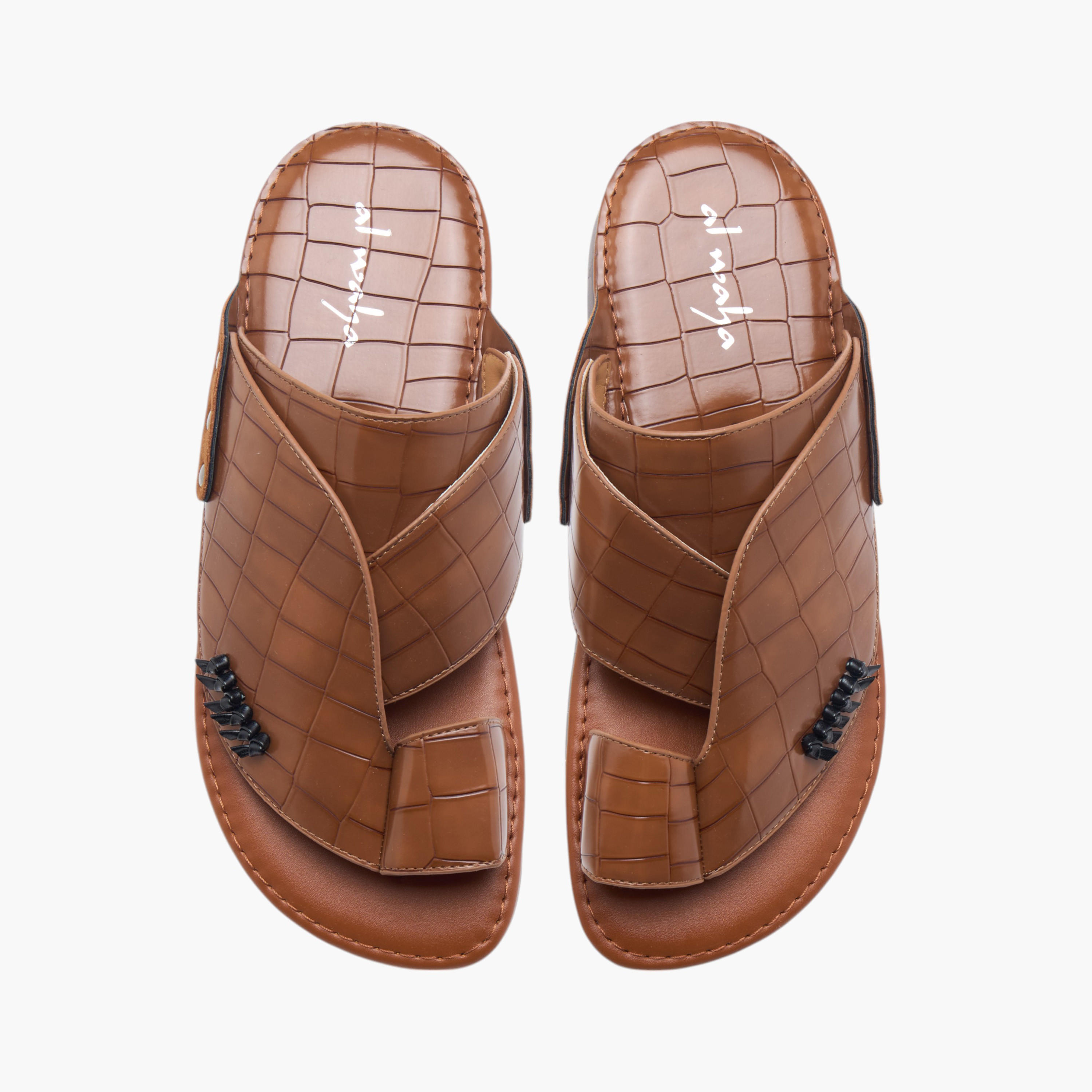Al Waha Textured Slip-On Arabic Sandals-men-shoes-sandals-image-1