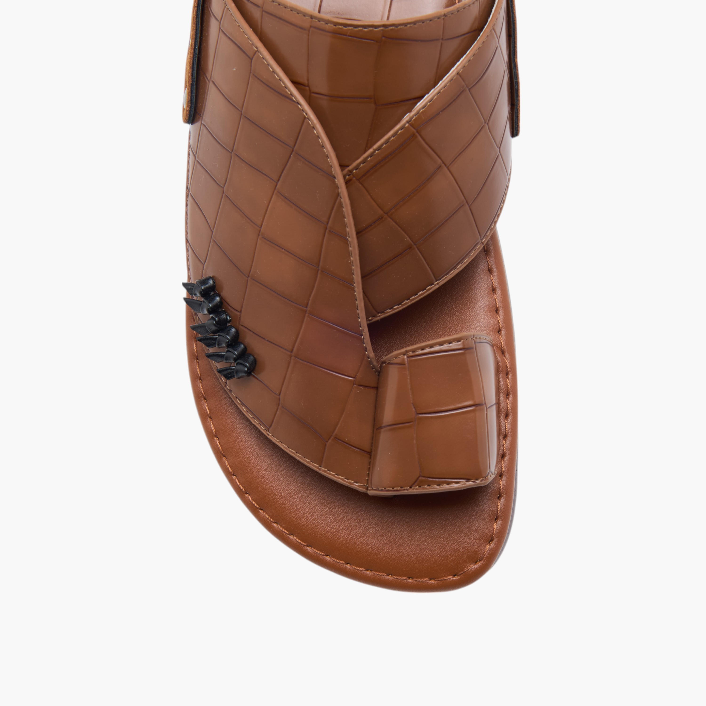 Al Waha Textured Slip-On Arabic Sandals-men-shoes-sandals-image-3