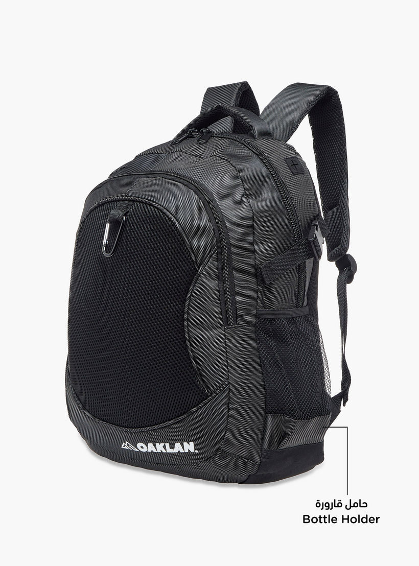 Oaklan by Shoexpress Logo Print School Backpack with Adjustable Straps and Zip Closure - 12x31x43 cm-school-bagsandbackpacks-backpacks-image-4