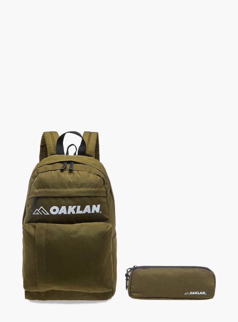 Oaklan by Shoexpress Logo Print School Backpack with Pencil Pouch - 12x32x45 cm-school-bagsandbackpacks-sets-image-1