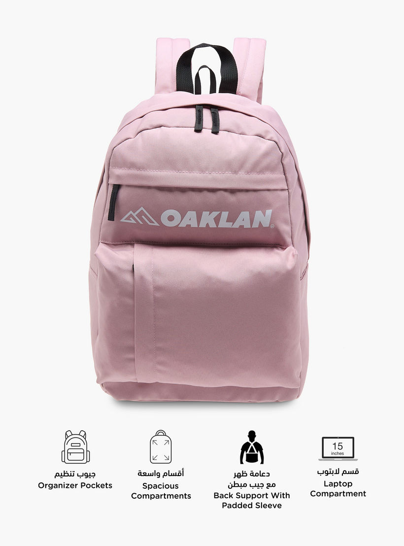 Oaklan by Shoexpress Logo Print School Backpack with Pencil Pouch - 12x32x45 cm-school-bagsandbackpacks-sets-image-3