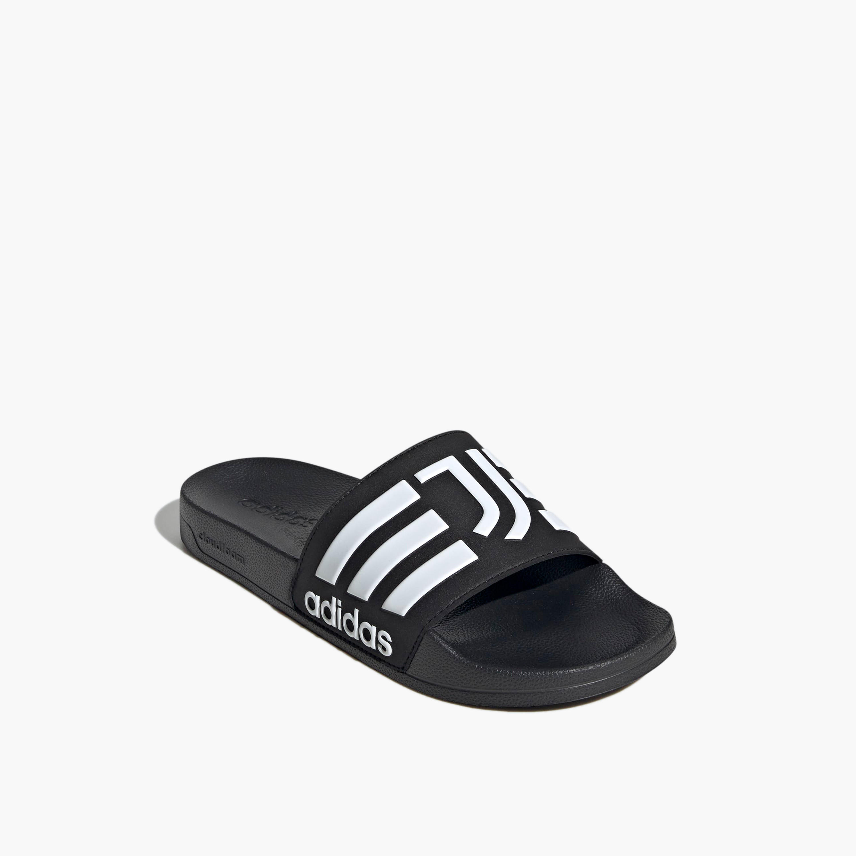 Adidas Men Adilette Shower Juventus Logo Embossed Slides-sports-men-shoes-image-1