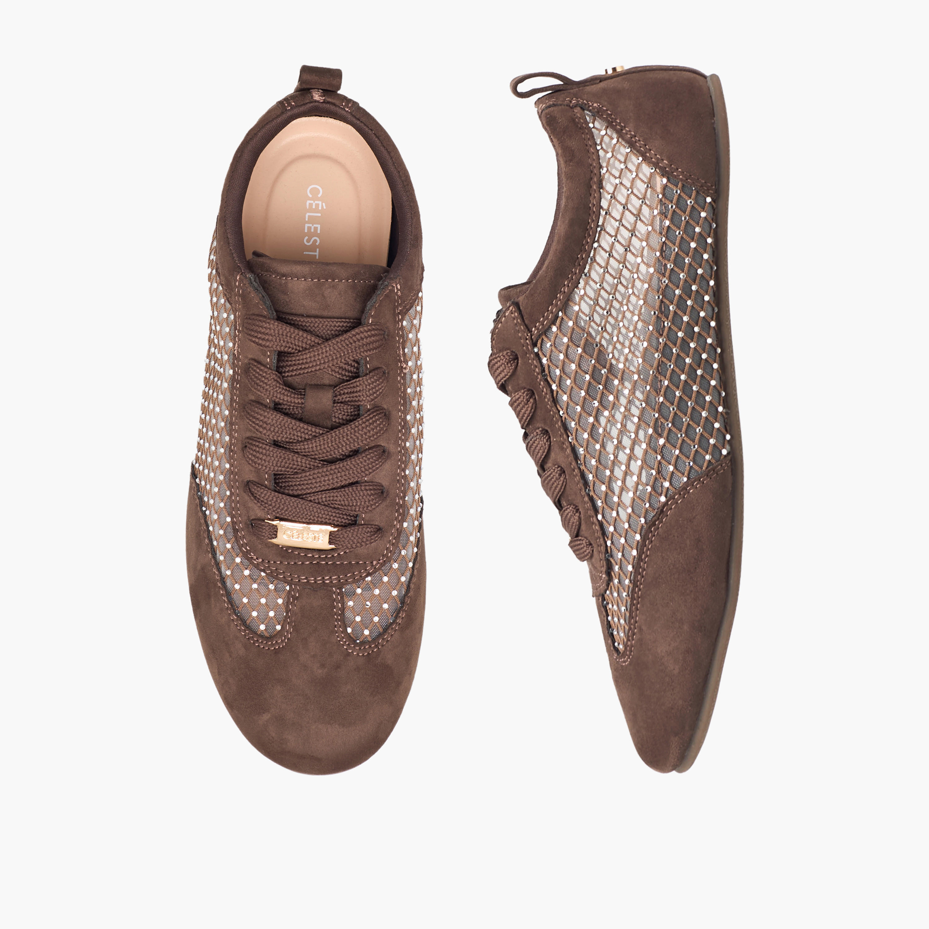 Celeste Women Mesh Detail Lace-Up Sneakers-women-shoes-sneakers-image-1