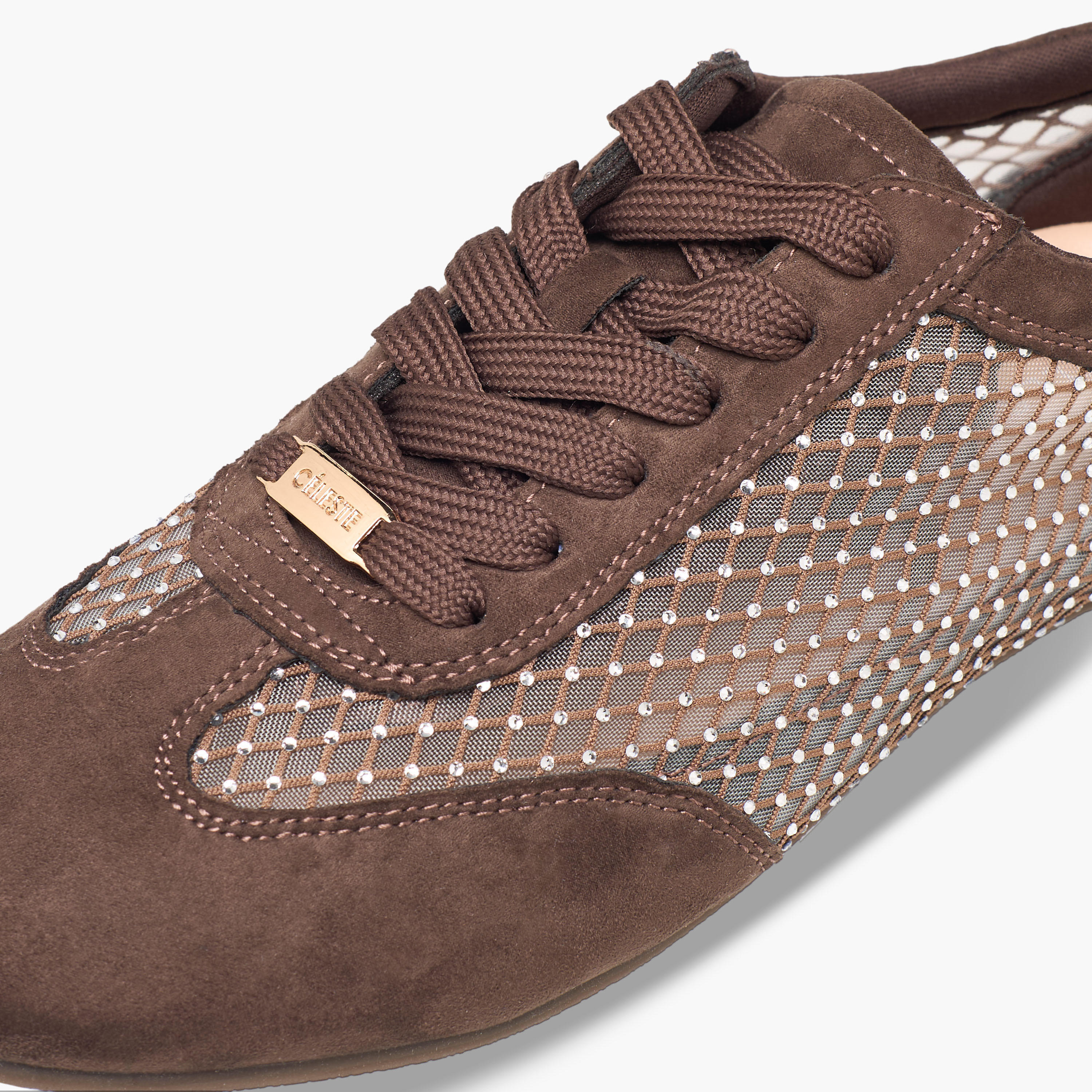 Celeste Women Mesh Detail Lace-Up Sneakers-women-shoes-sneakers-image-4
