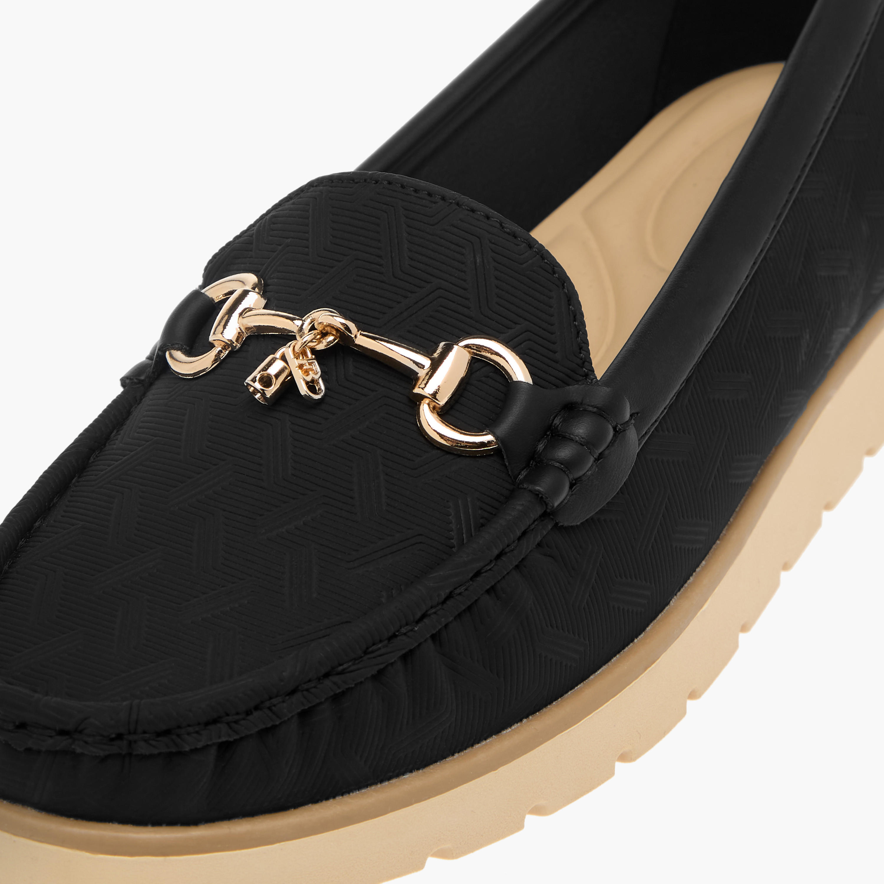 Flora Bella Textured Slip-On Comfort Loafers with Metal Accent-women-shoes-flats-loafers-image-4