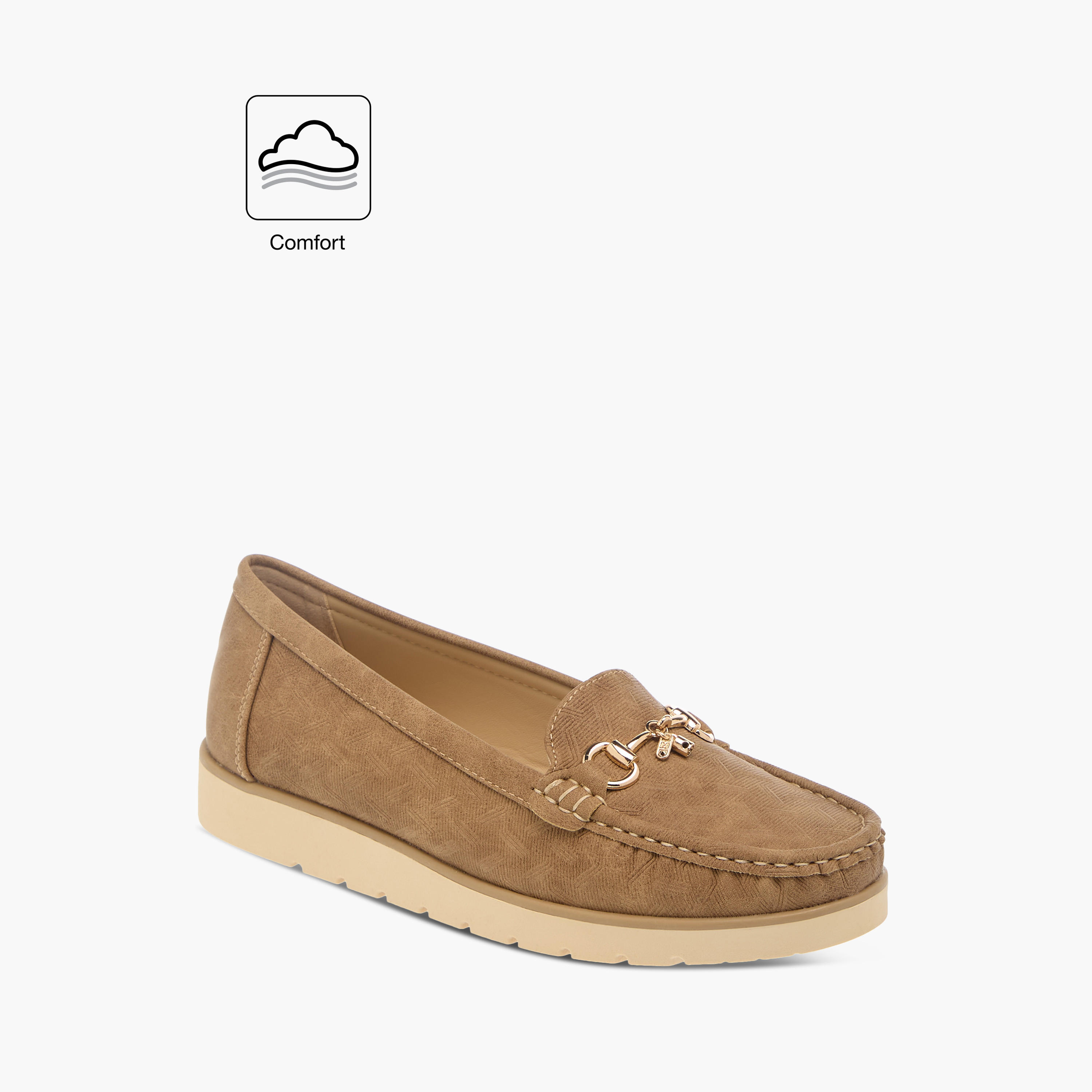Flora Bella Textured Slip-On Comfort Loafers with Metal Accent-women-shoes-flats-loafers-image-2