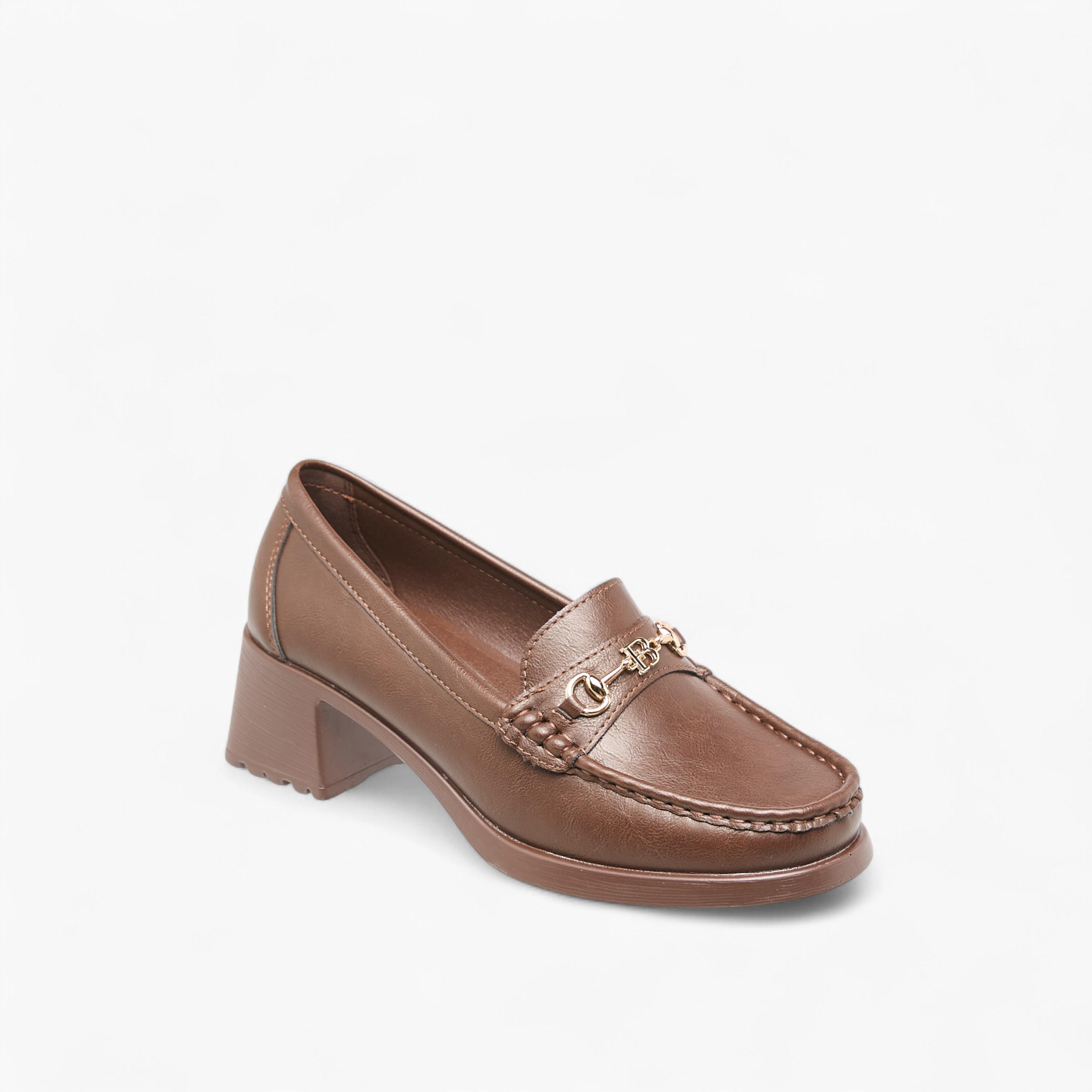 Flora Bella Metal Accent Slip-On Loafers with Block Heels-women-shoes-loafersandmoccasins-image-2