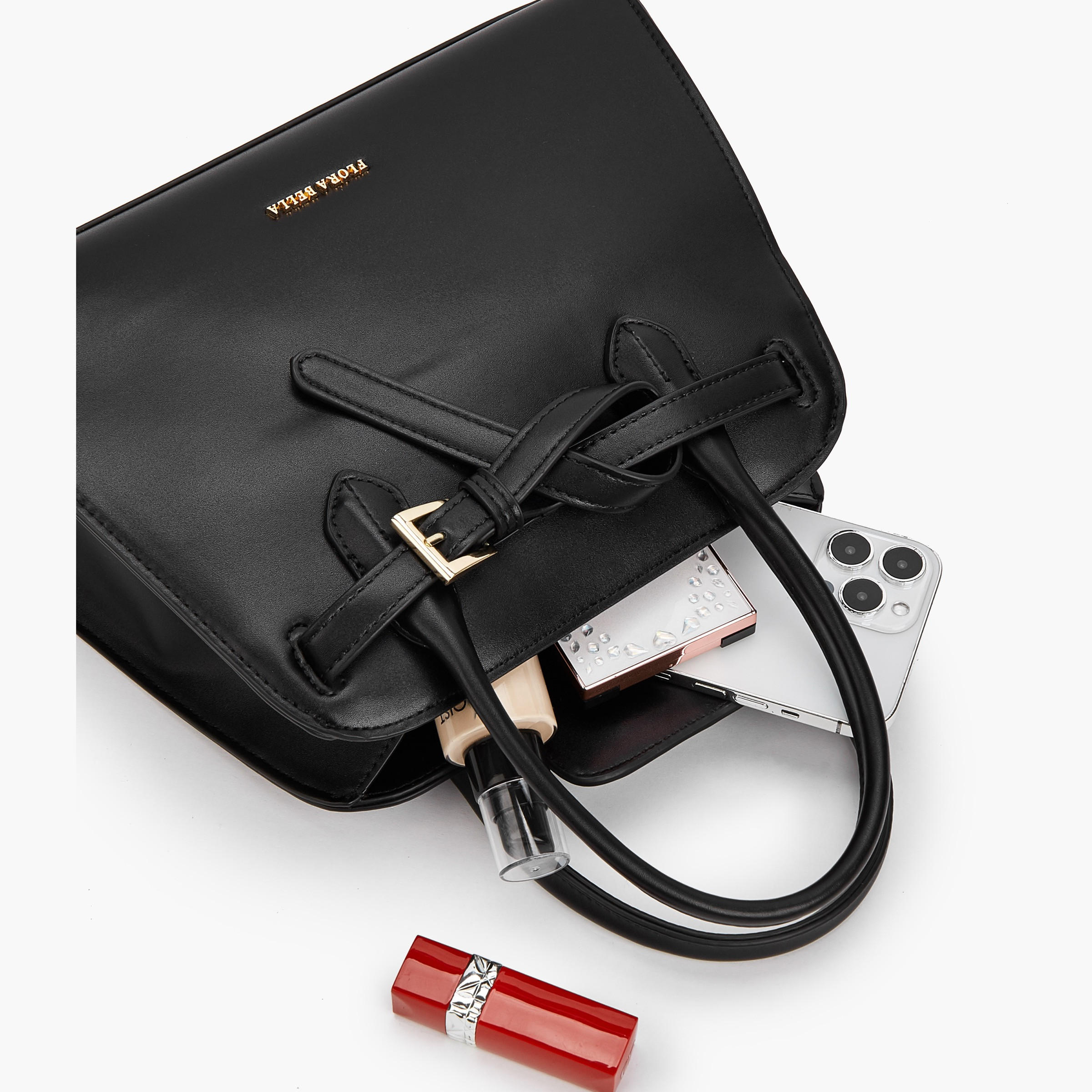 Flora Bella Solid Tote Bag with Detachable Strap and Zip Closure-women-bagsandwallets-handbags-image-8