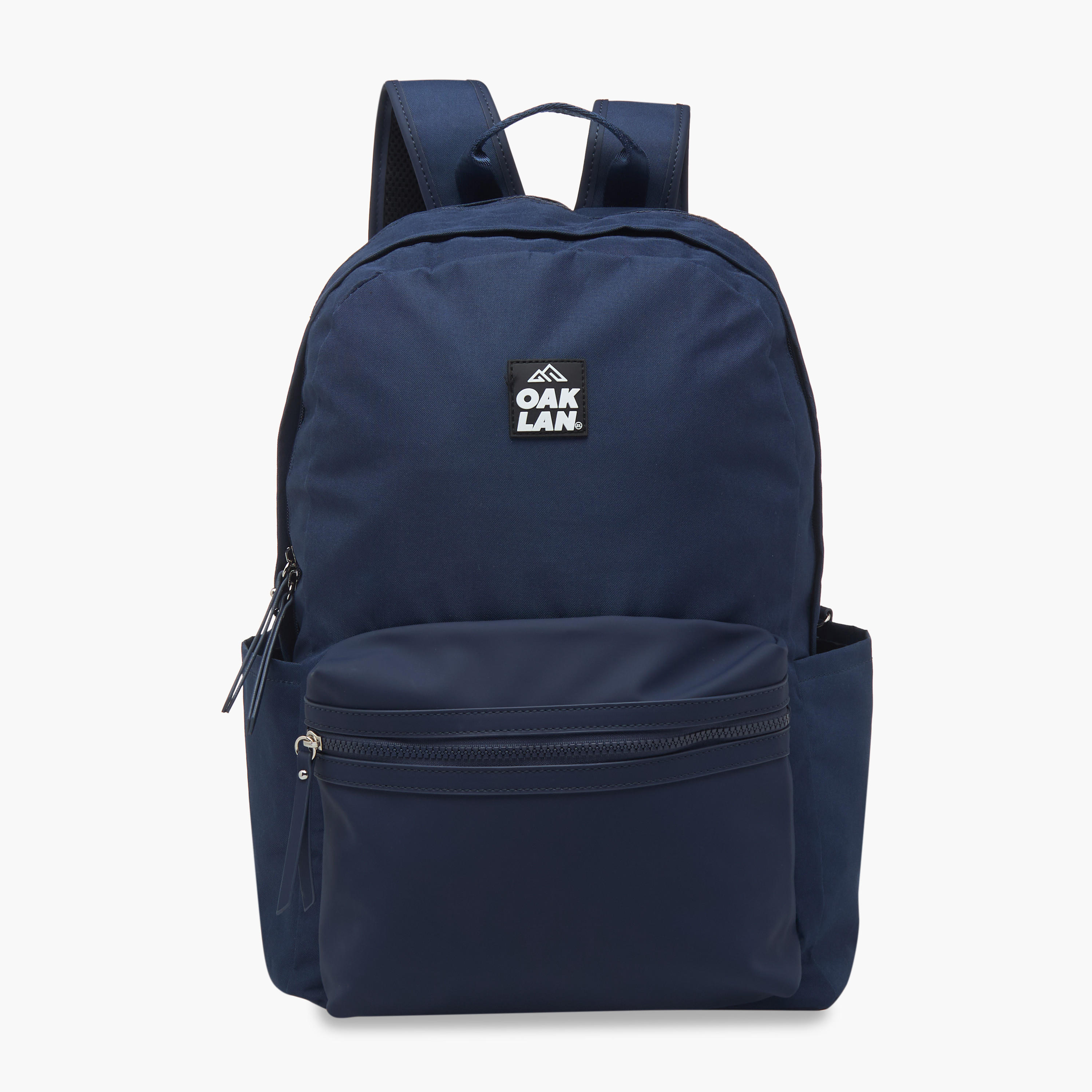 Oaklan by Shoexpress Logo Applique Backpack with Adjustable Straps and Zip Closure - 32x16x43 cm-men-bags-image-1