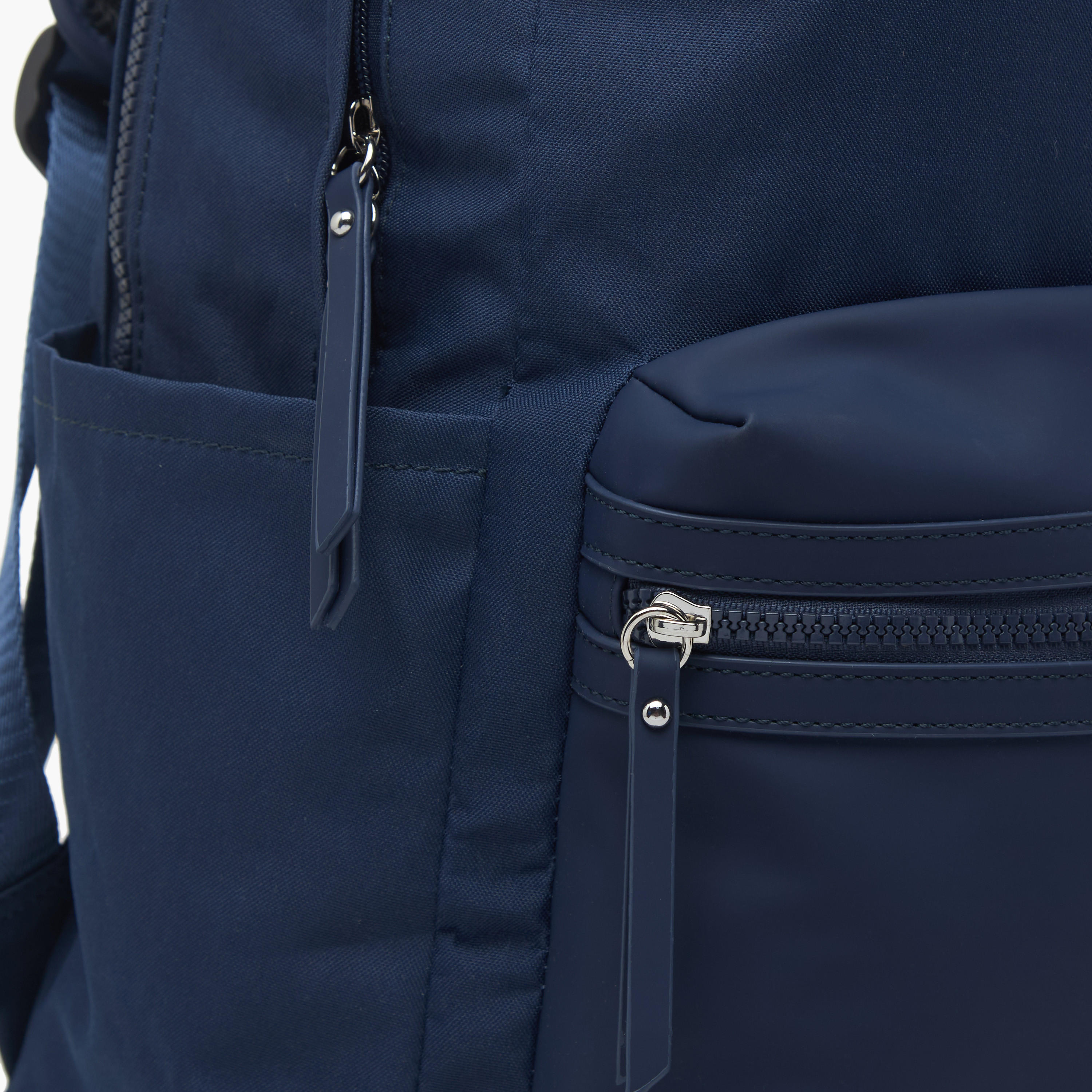 Oaklan by Shoexpress Logo Applique Backpack with Adjustable Straps and Zip Closure - 32x16x43 cm-men-bags-image-3