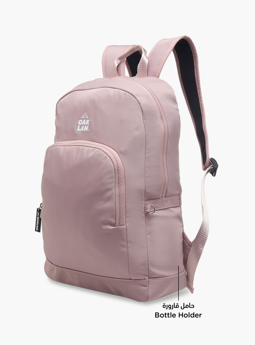Oaklan by Shoexpress Logo Print School Backpack with Zip Closure and Pouch - 32x13x45 cm-school-bagsandbackpacks-backpacks-image-5