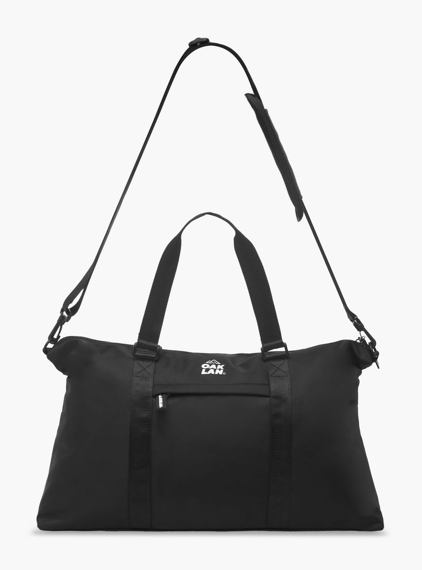 Oaklan by Shoexpress Logo Print Duffle Bag with Double Handles and Zip Closure-women-bagsandwallets-handbags-image-4