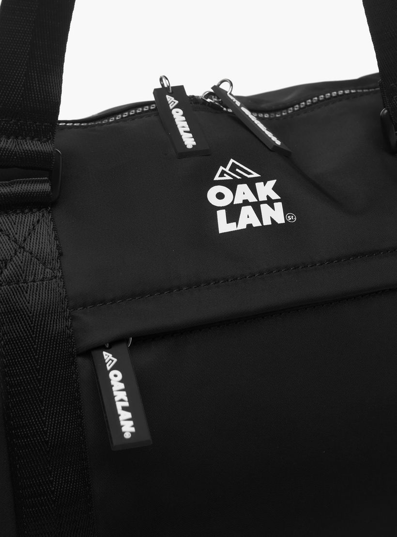 Oaklan by Shoexpress Logo Print Duffle Bag with Double Handles and Zip Closure-women-bagsandwallets-handbags-image-7