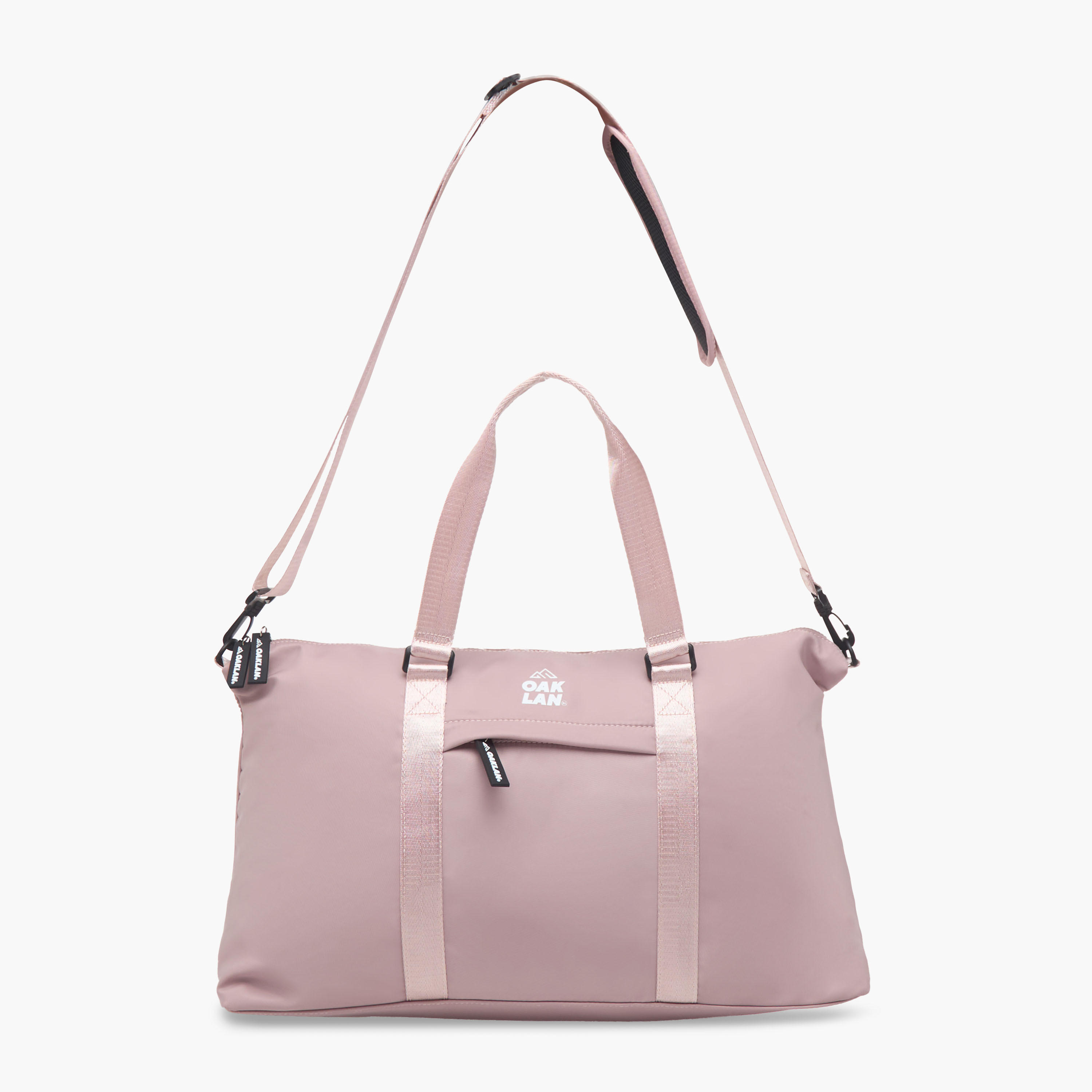 Oaklan by Shoexpress Logo Print Duffle Bag with Double Handles and Zip Closure-women-bagsandwallets-handbags-image-4