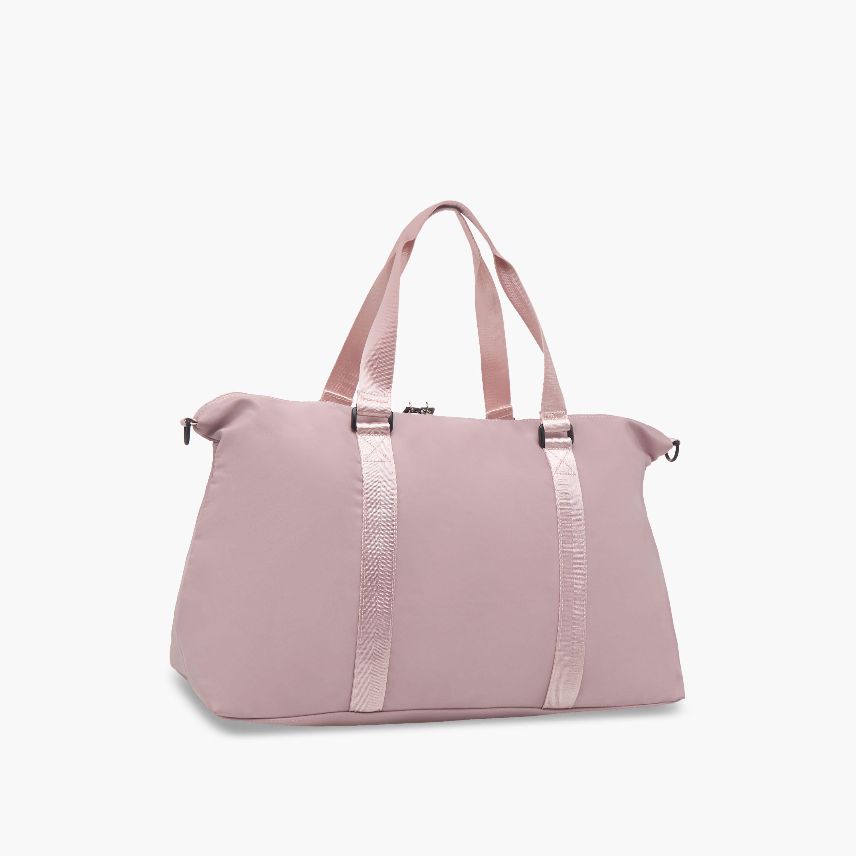شنطة دافل بمقابض مزدوجة وسحاب إغلاق وطبعات شعار من أوكلان من شو إكسبريس-women-bagsandwallets-handbags-image-5