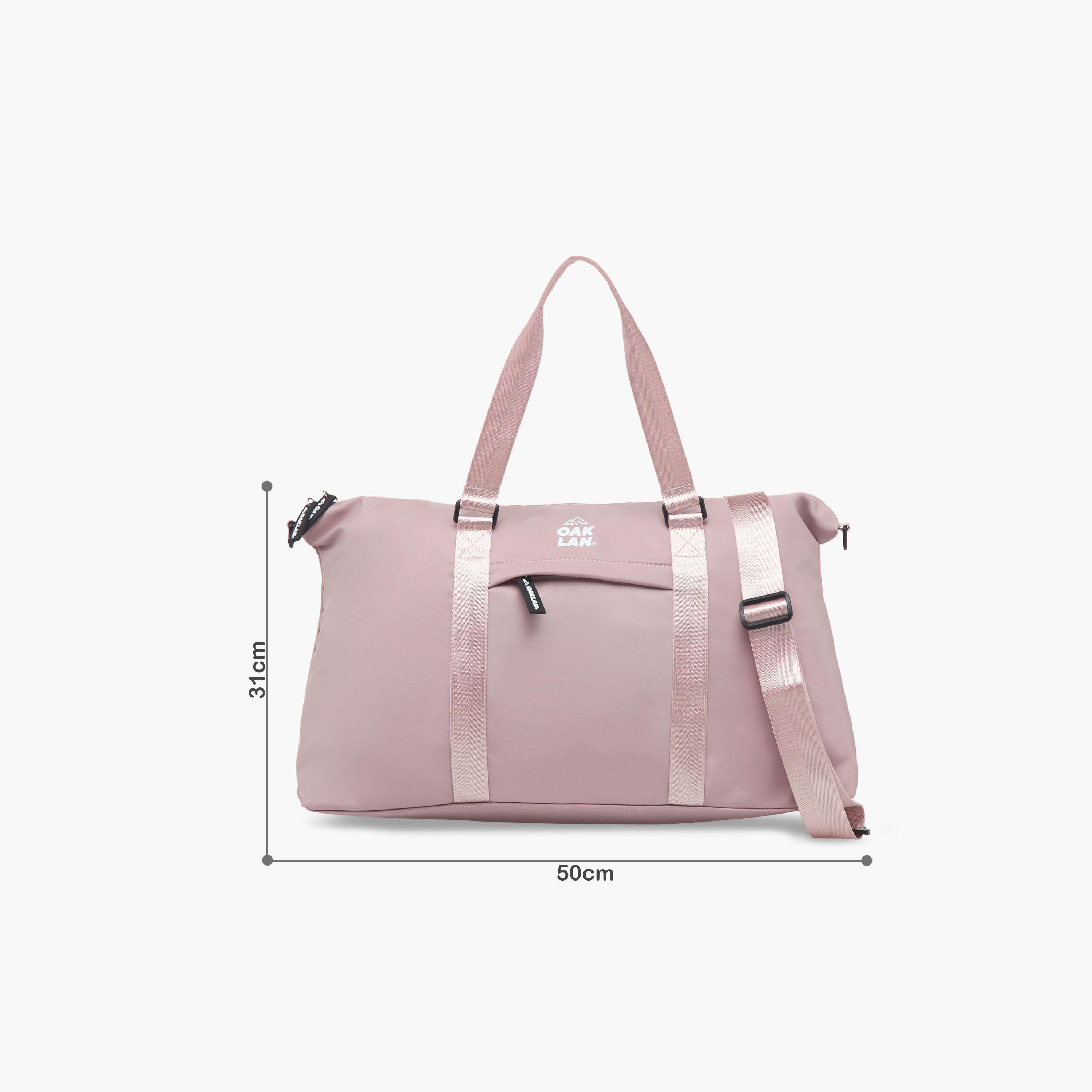 شنطة دافل بمقابض مزدوجة وسحاب إغلاق وطبعات شعار من أوكلان من شو إكسبريس-women-bagsandwallets-handbags-image-2