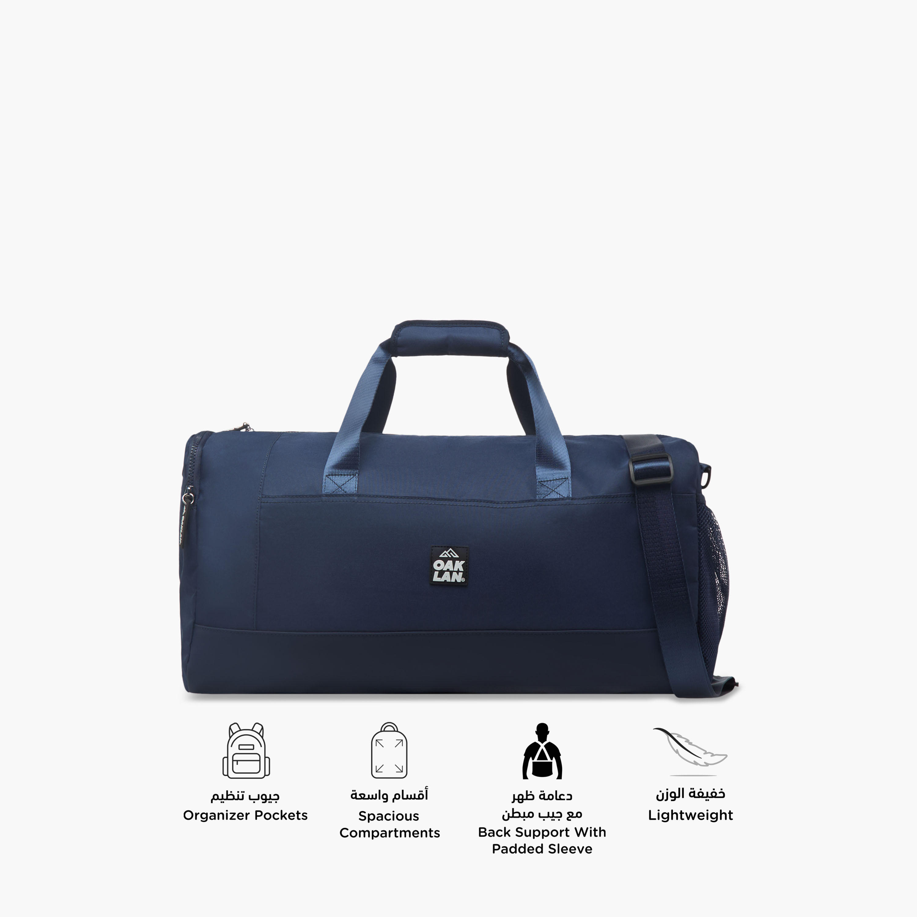 Oaklan by Shoexpress Solid Duffle Bag with Double Handles and Zip Closure-women-bagsandwallets-handbags-image-3
