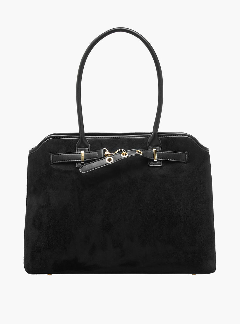 Flora Bella Solid Tote Bag with Double Handles and Zip Closure-women-bagsandwallets-handbags-image-1