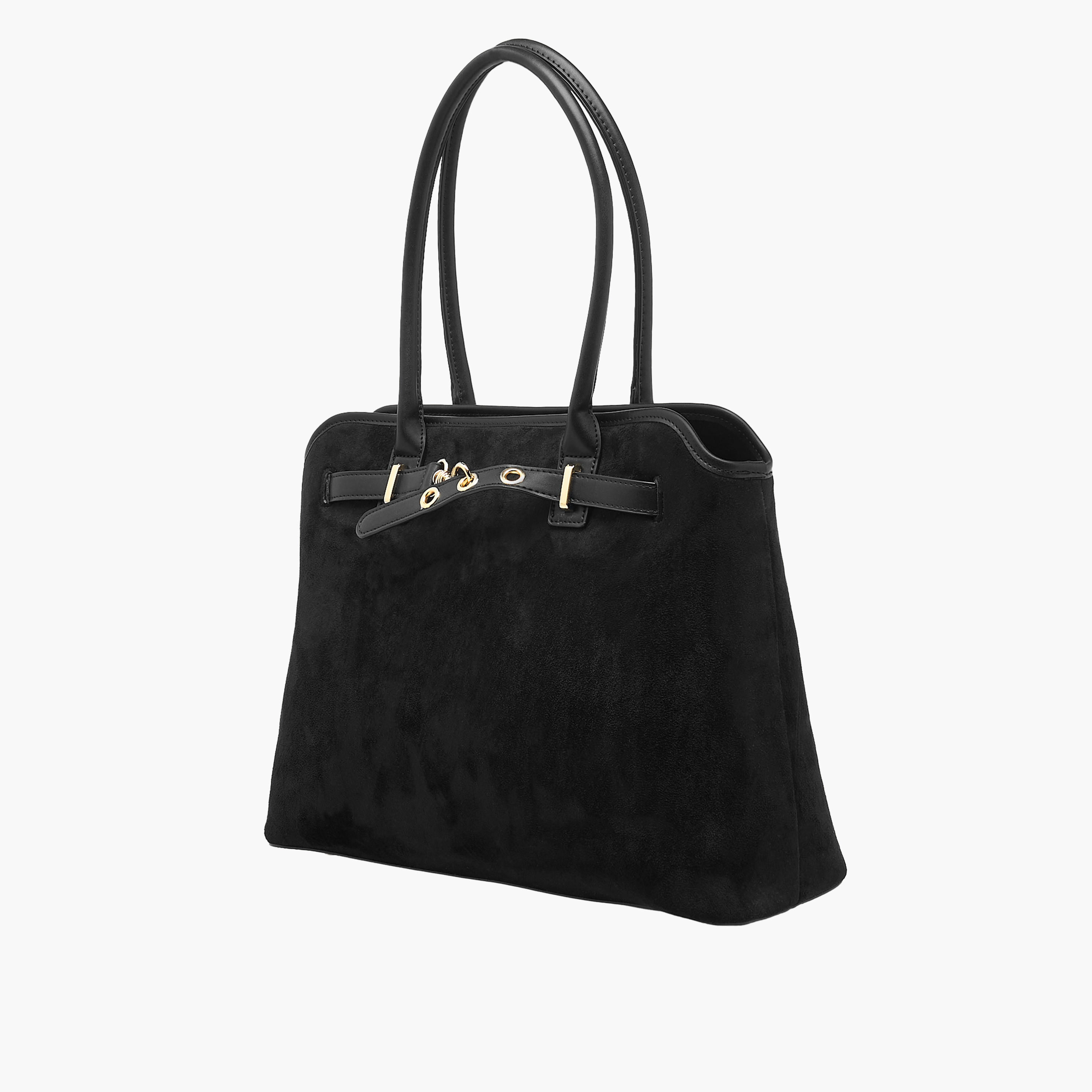 Flora Bella Solid Tote Bag with Double Handles and Zip Closure-women-bagsandwallets-handbags-image-4