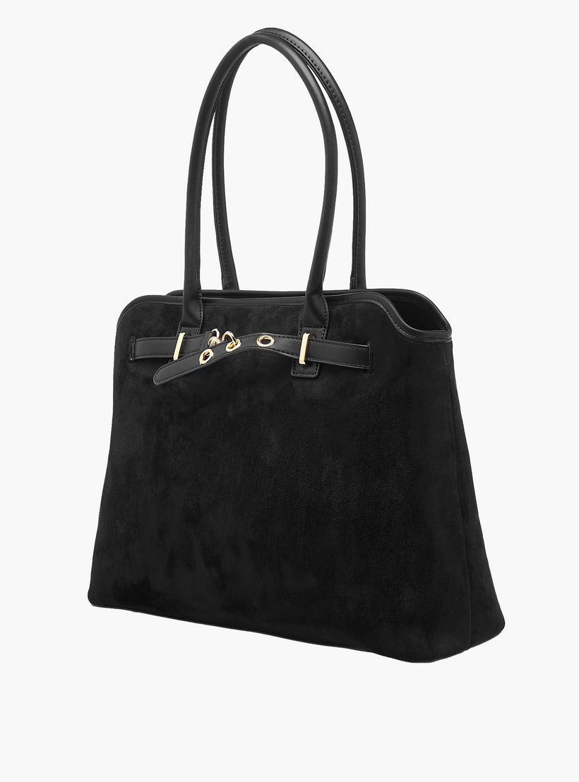 Flora Bella Solid Tote Bag with Double Handles and Zip Closure-women-bagsandwallets-handbags-image-4