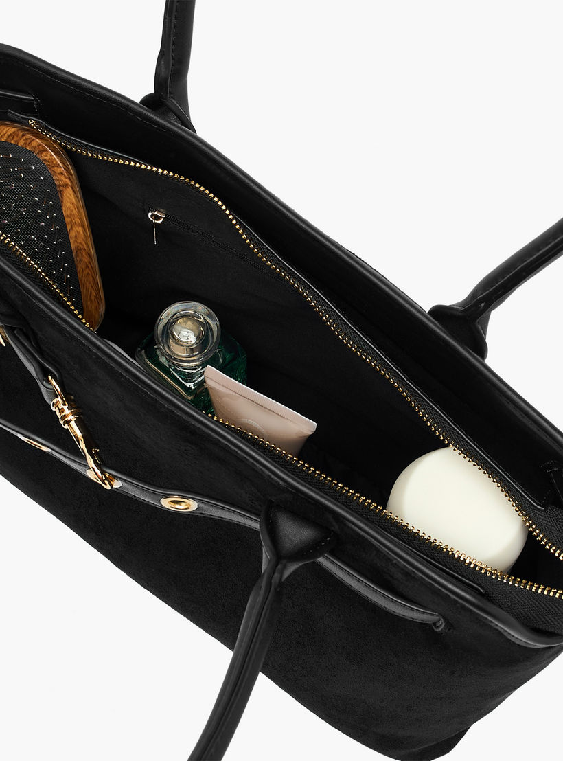 Flora Bella Solid Tote Bag with Double Handles and Zip Closure-women-bagsandwallets-handbags-image-9