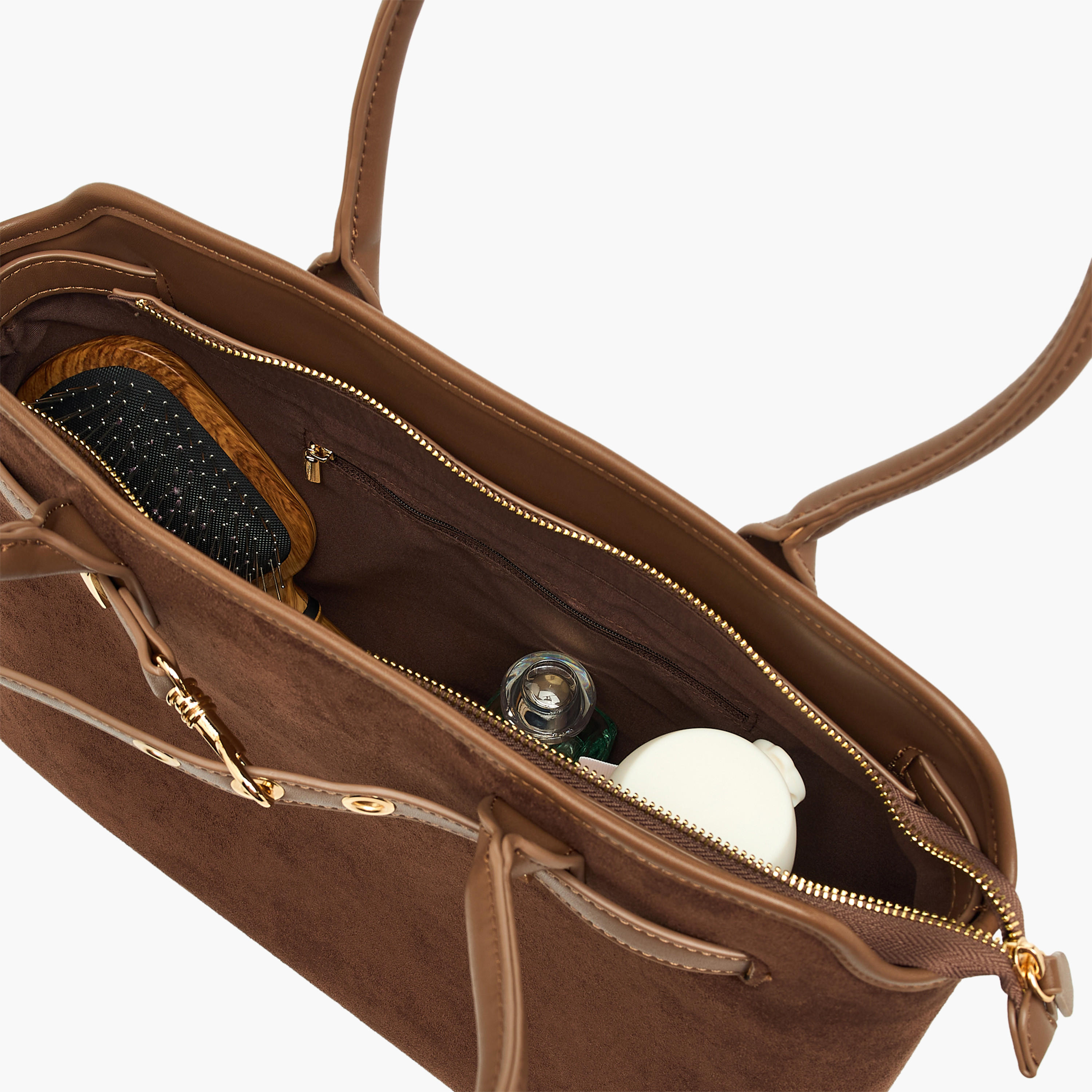 شنطة توتي سادة بسحاب إغلاق ومقابض مزدوجة من فلورا بيلا-women-bagsandwallets-handbags-image-8