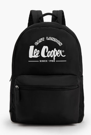 شنطة ظهر بطبعات شعار وجيب أمامي من لي كوبر-women-bagsandwallets-backpacks-image-1