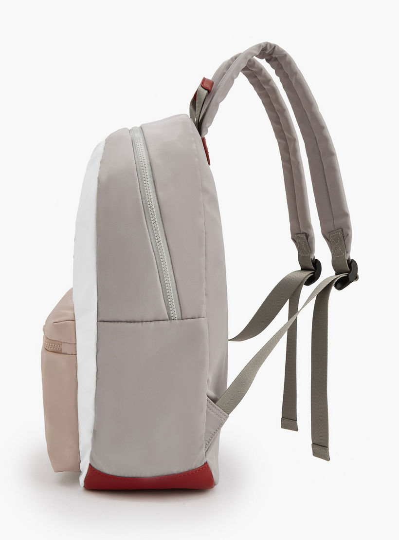 Lee Cooper Logo Print Backpack with Front Pocket-women-bagsandwallets-backpacks-image-6