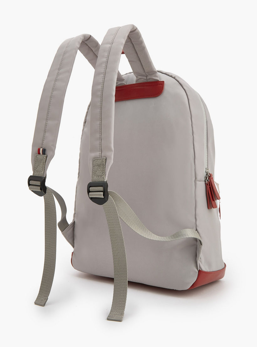 Lee Cooper Logo Print Backpack with Front Pocket-women-bagsandwallets-backpacks-image-7