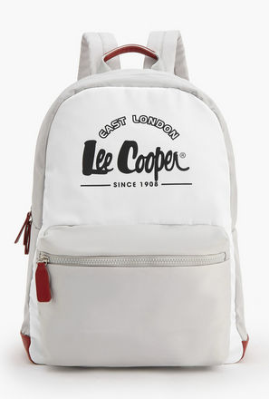 Lee Cooper Logo Print Backpack with Front Pocket-women-bagsandwallets-backpacks-image-1